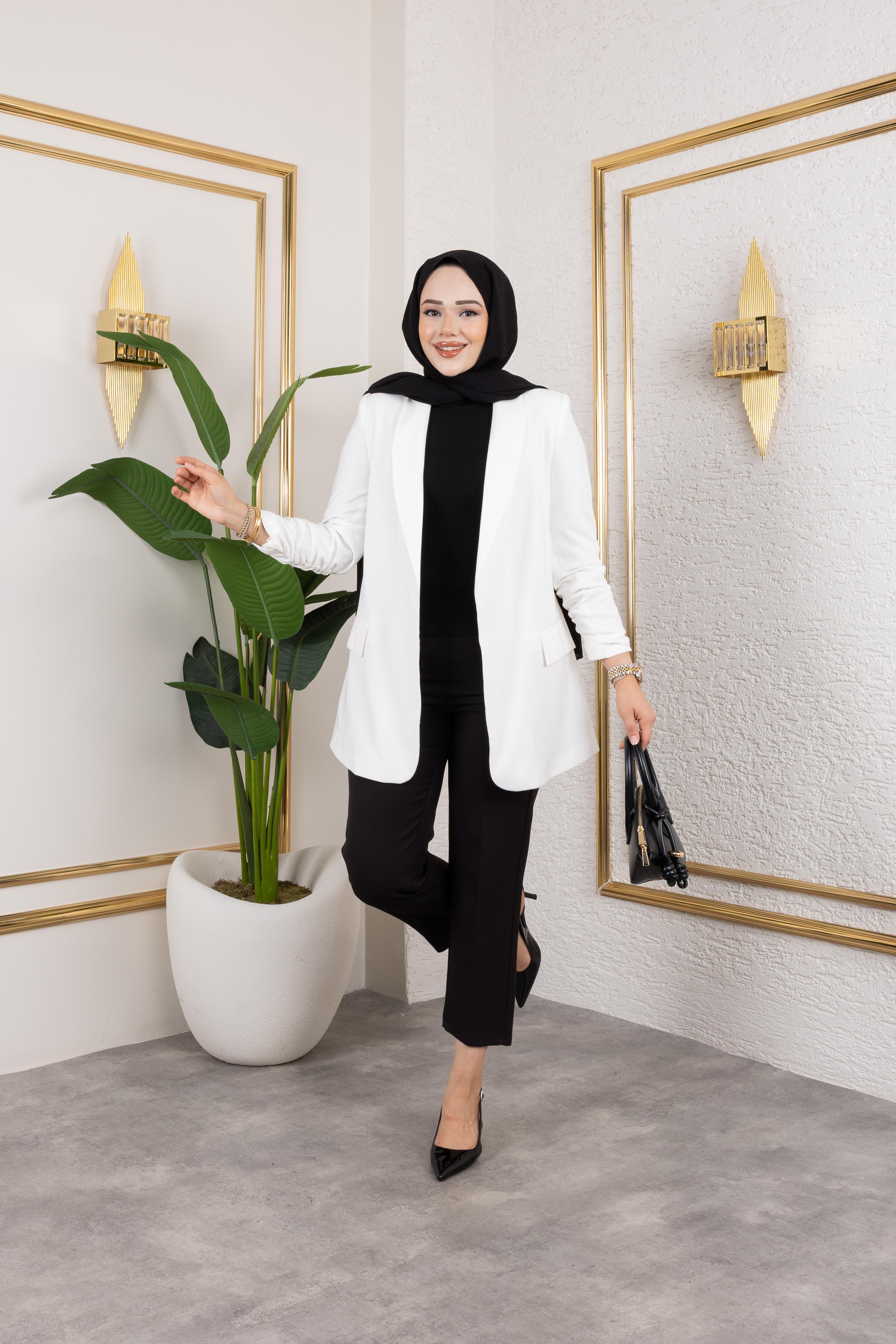 Duru Blazer Ceket Beyaz