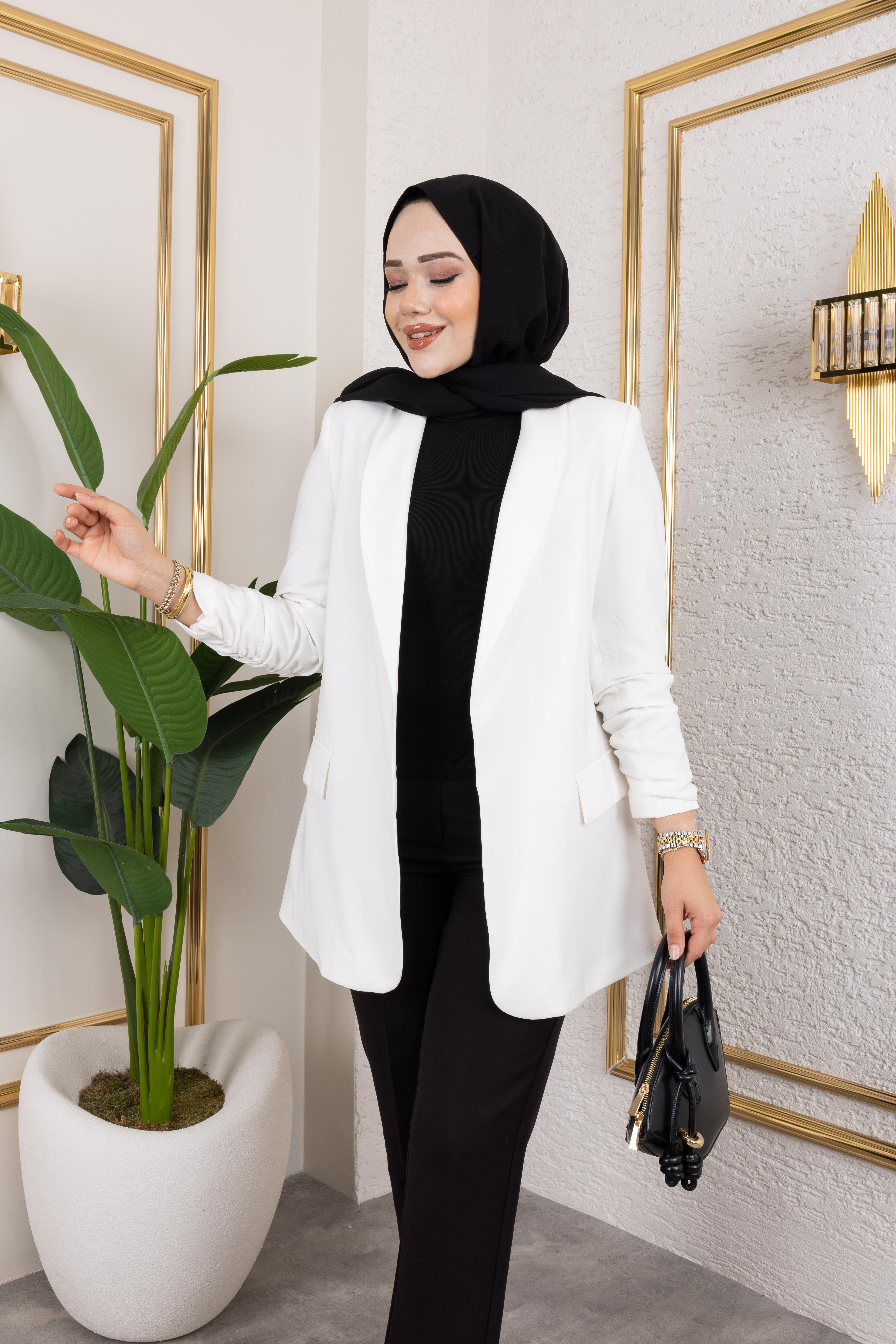 Duru Blazer Ceket Beyaz