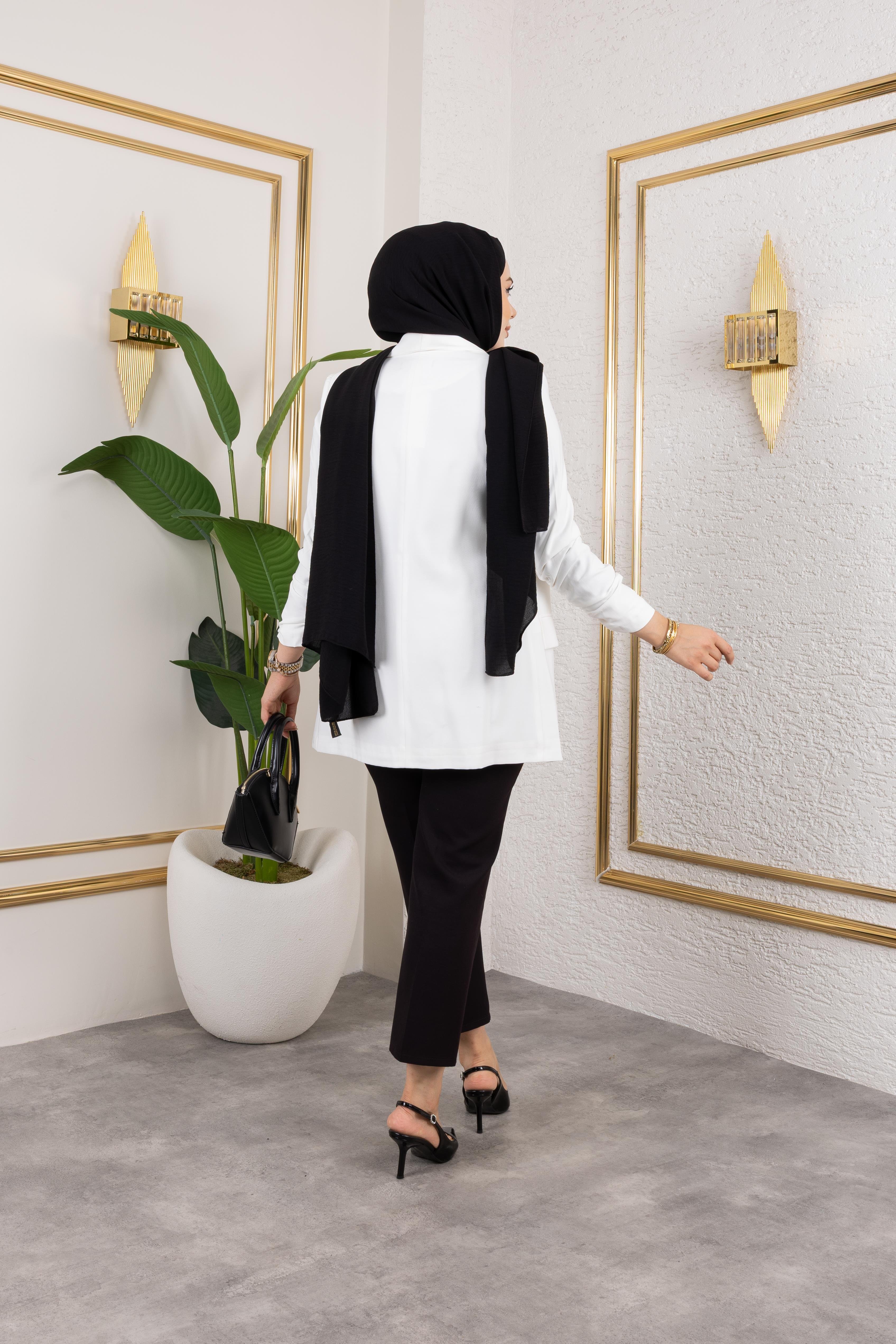 Duru Blazer Ceket Beyaz