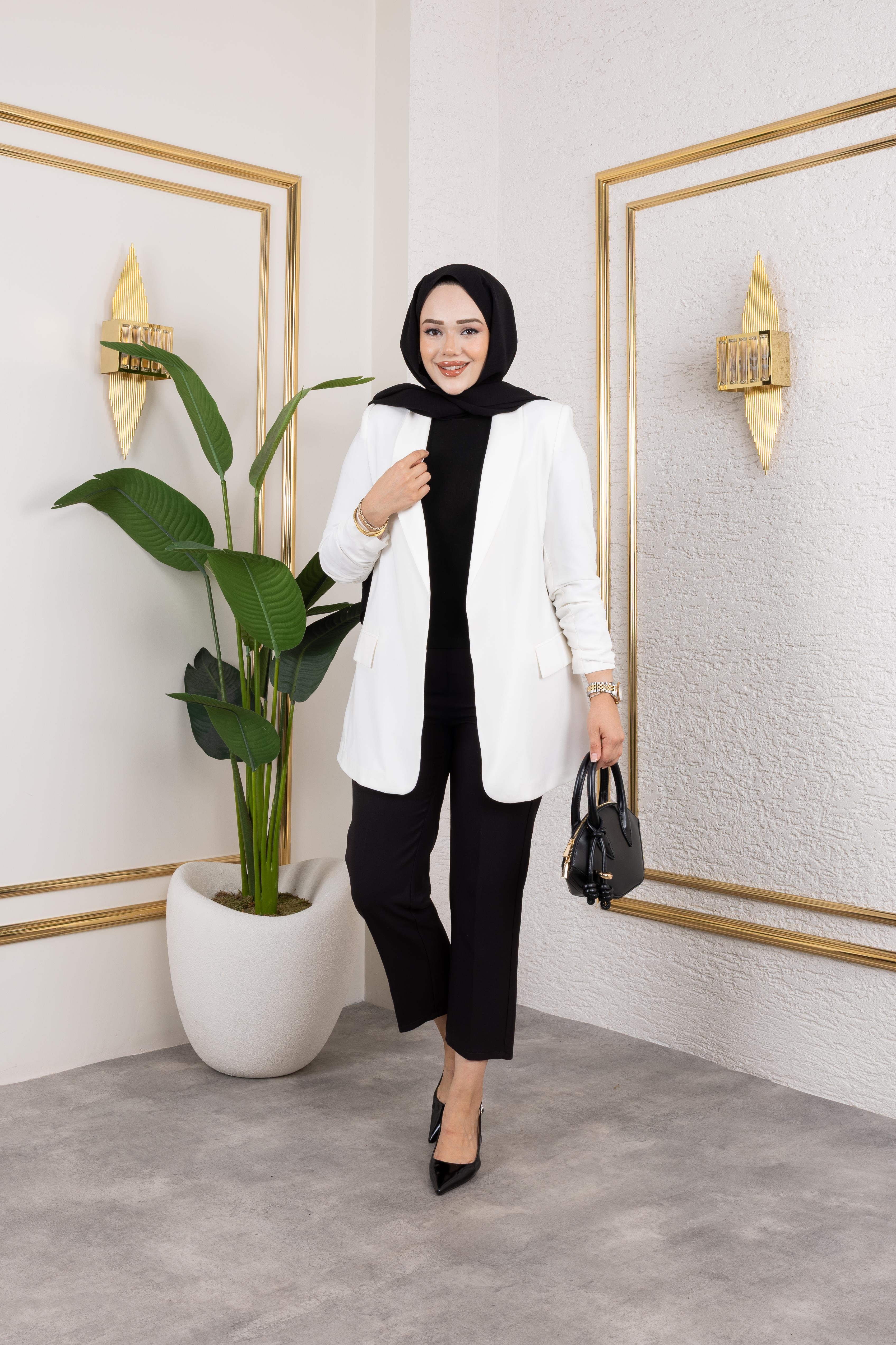 Duru Blazer Ceket Beyaz