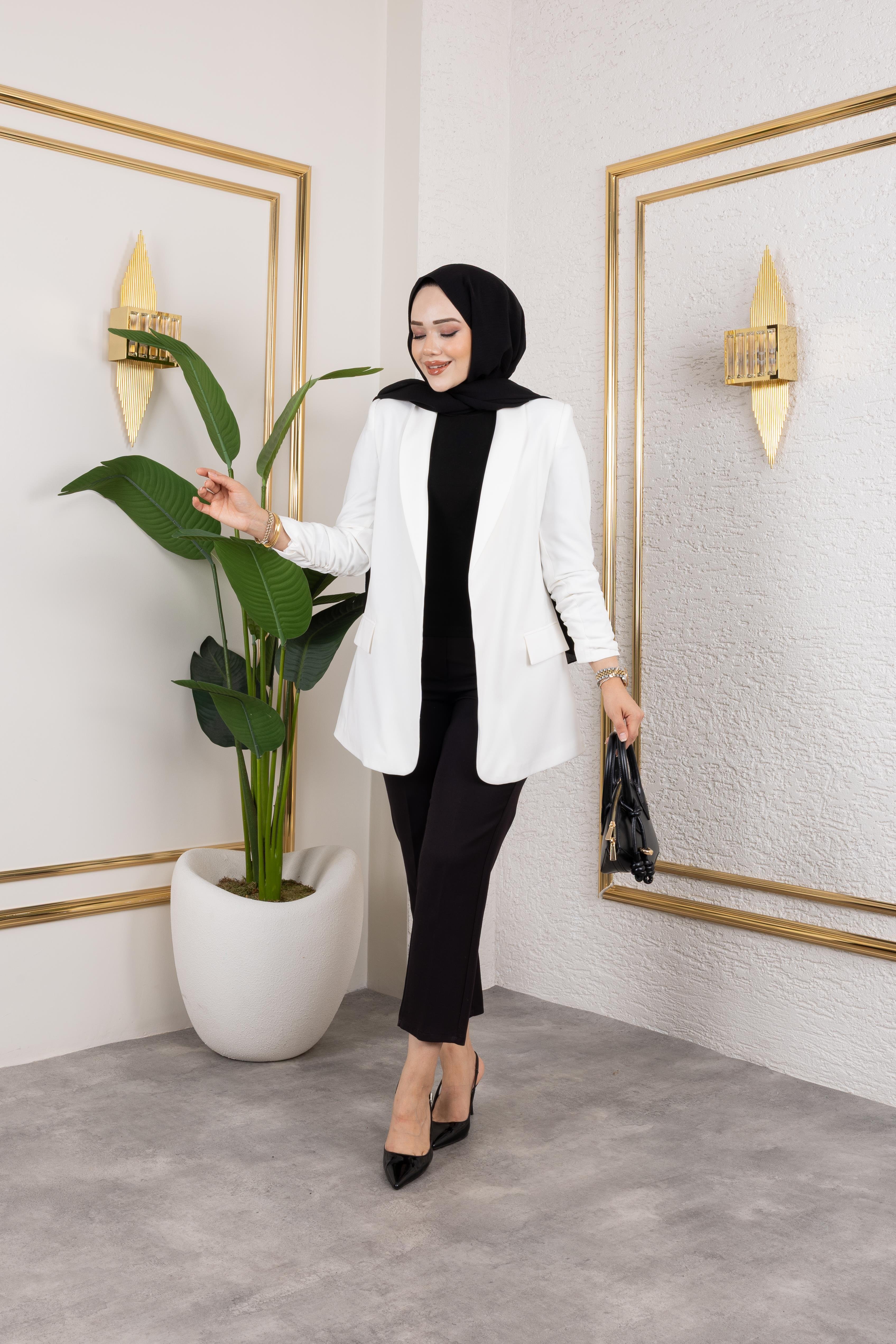 Duru Blazer Ceket Beyaz