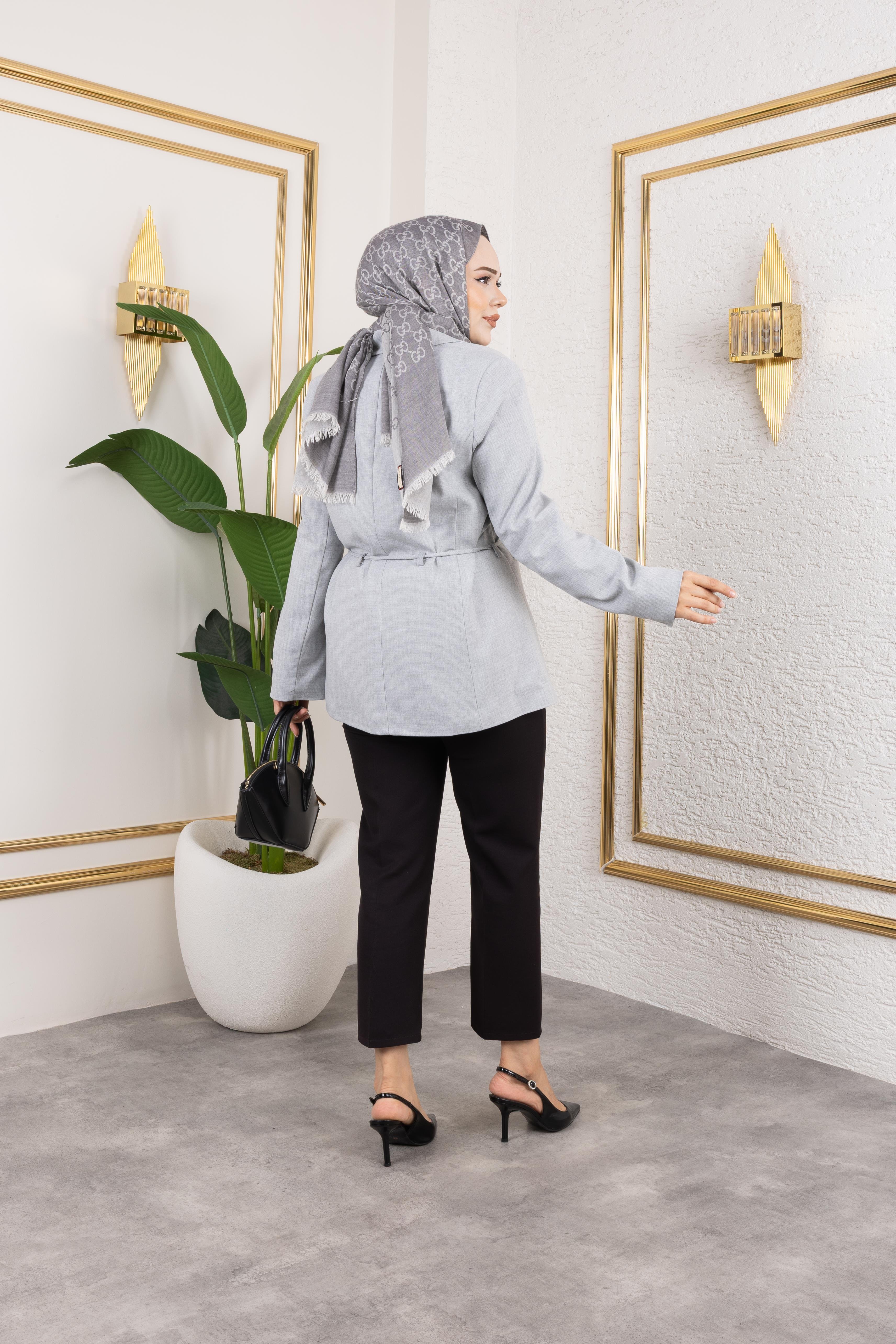 Elite Blazer Açık Gri