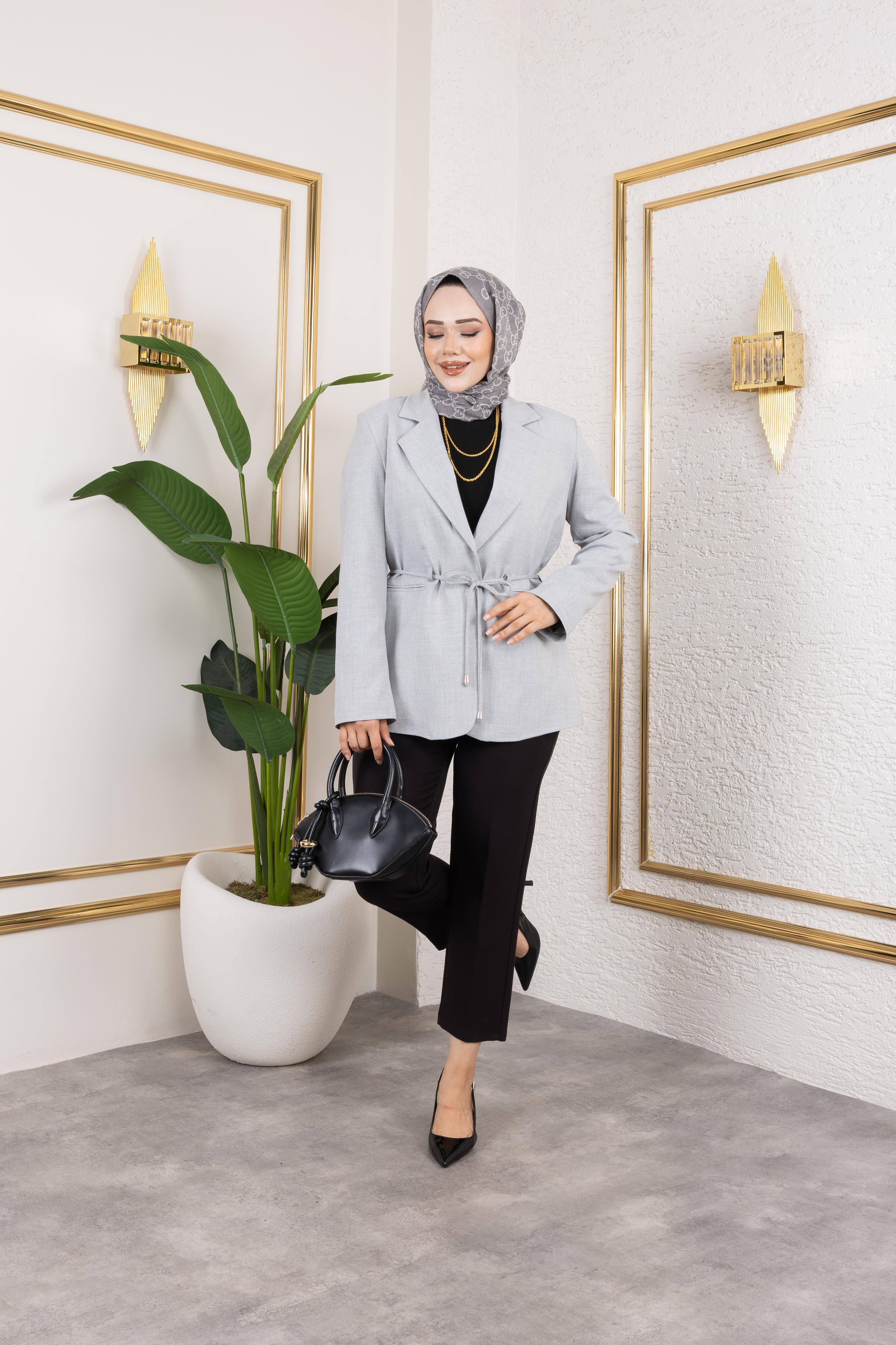 Elite Blazer Açık Gri