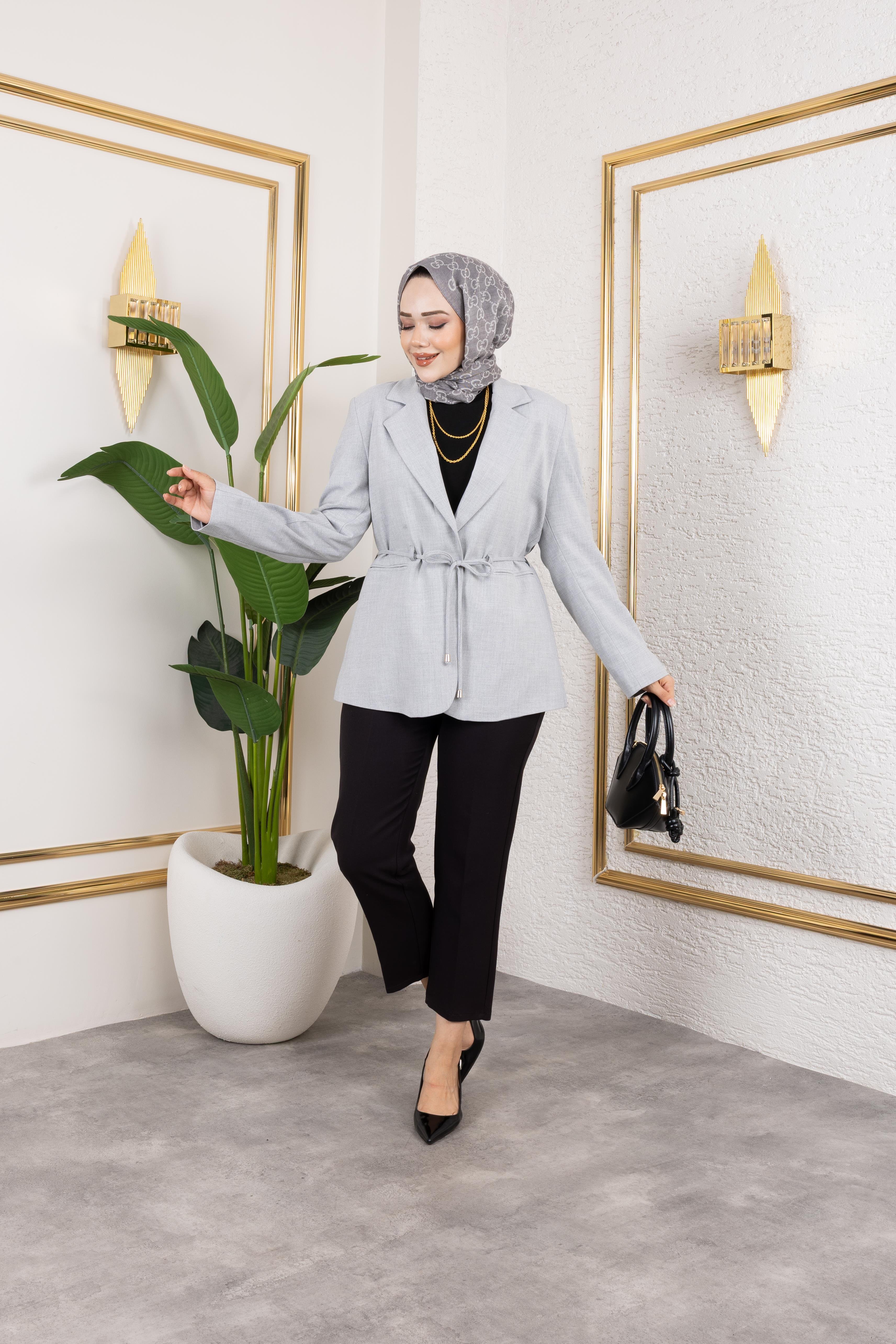 Elite Blazer Açık Gri