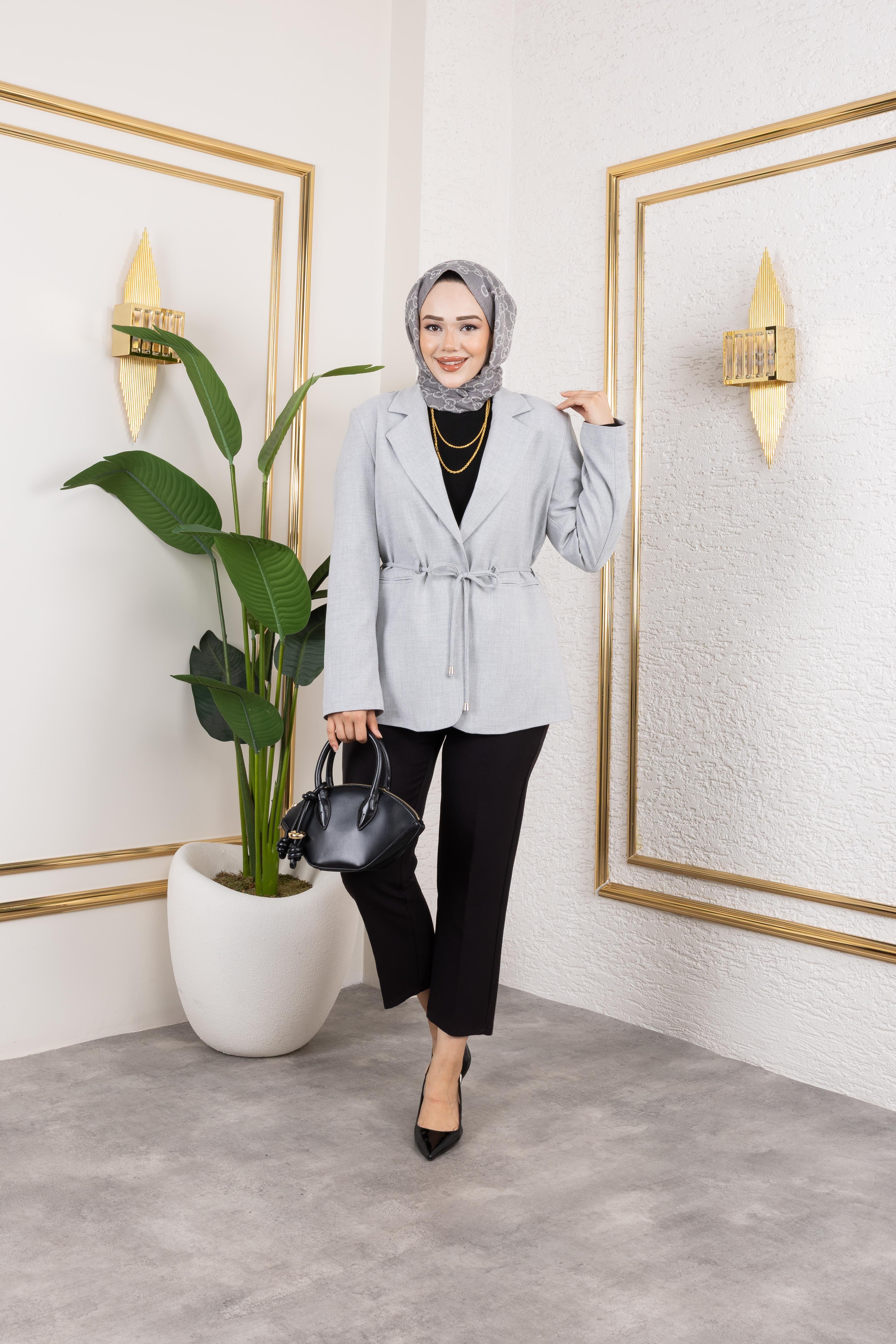 Elite Blazer Açık Gri