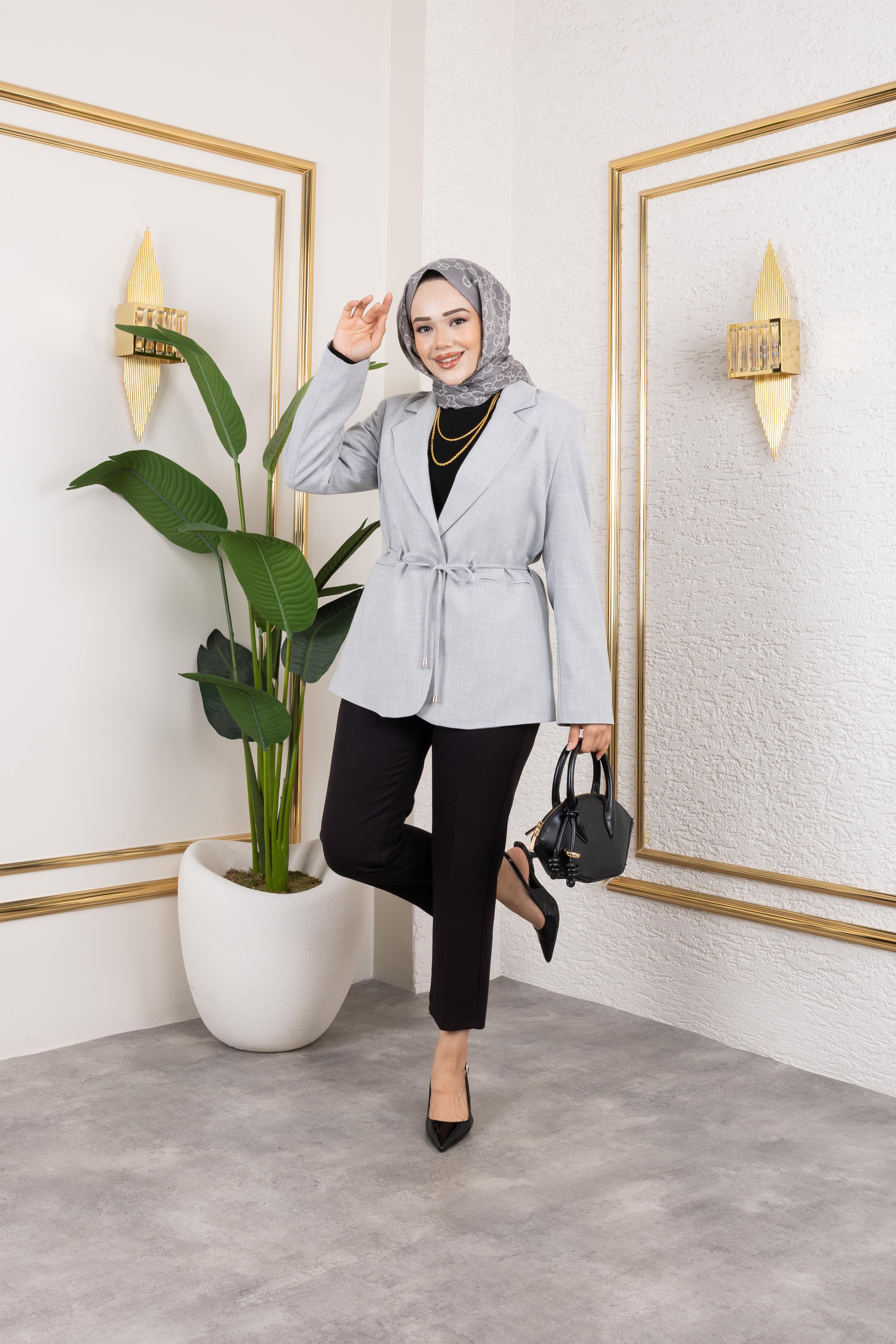 Elite Blazer Açık Gri