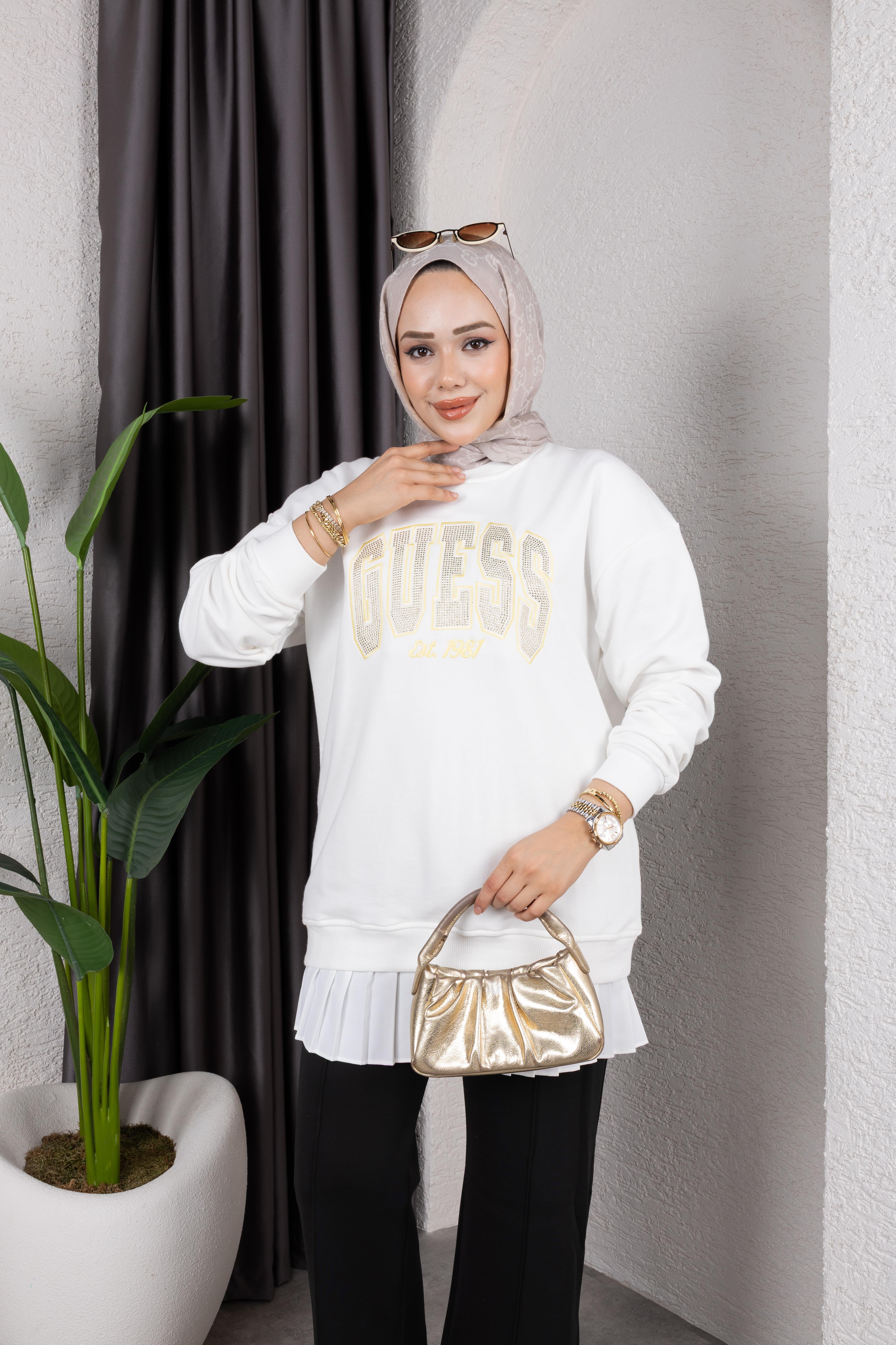 G*ess Sweat Sarı Taşlı