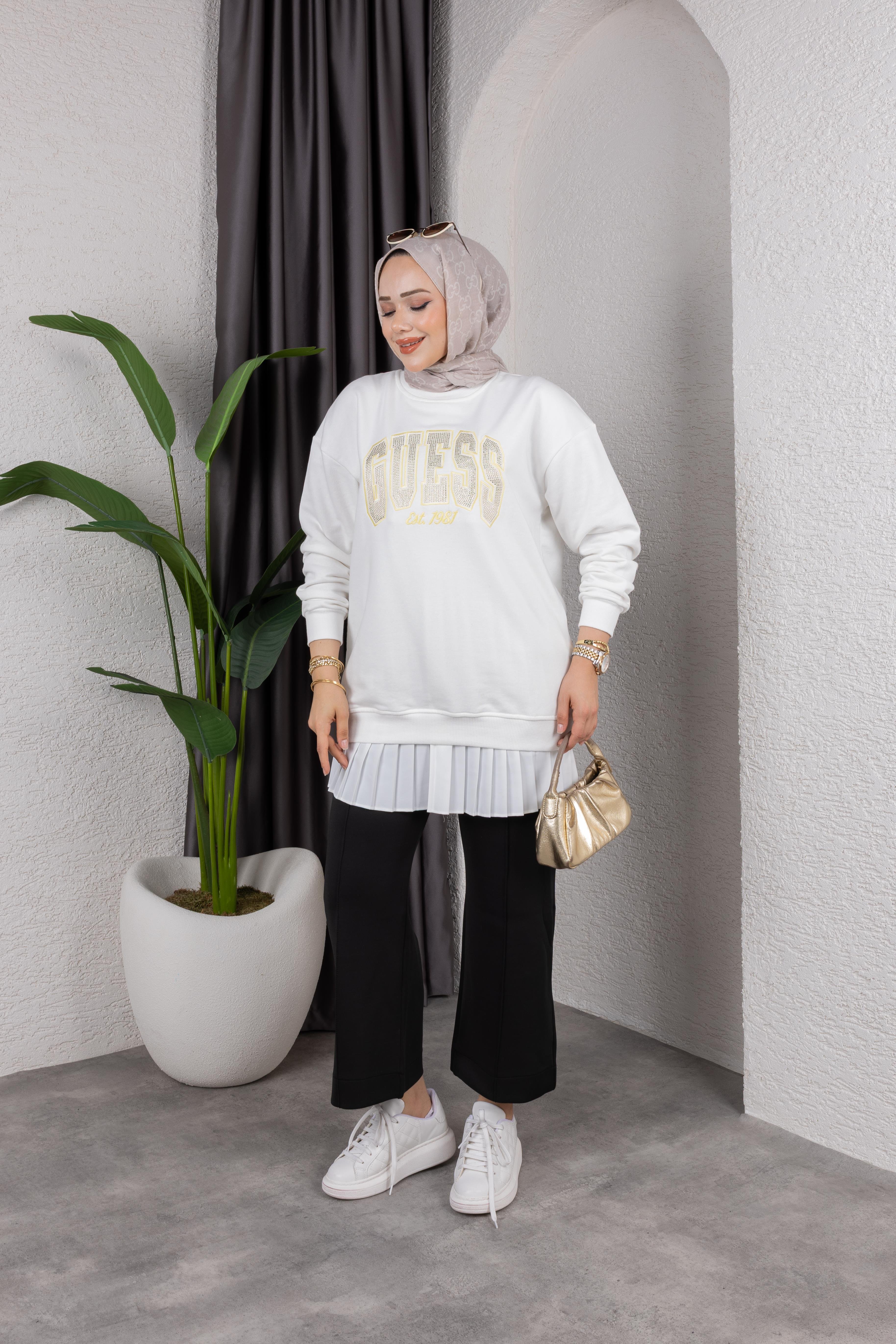 G*ess Sweat Sarı Taşlı