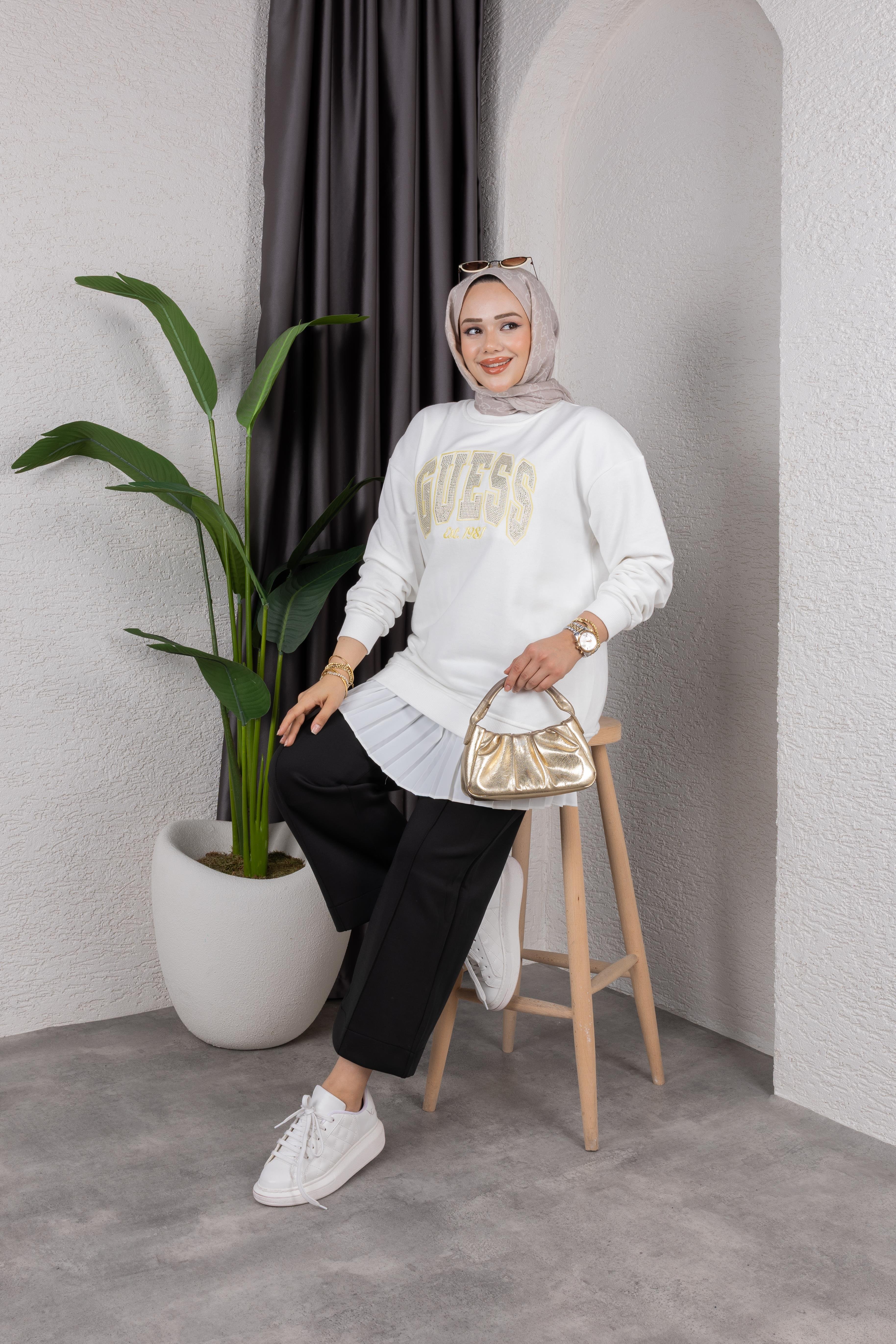 G*ess Sweat Sarı Taşlı
