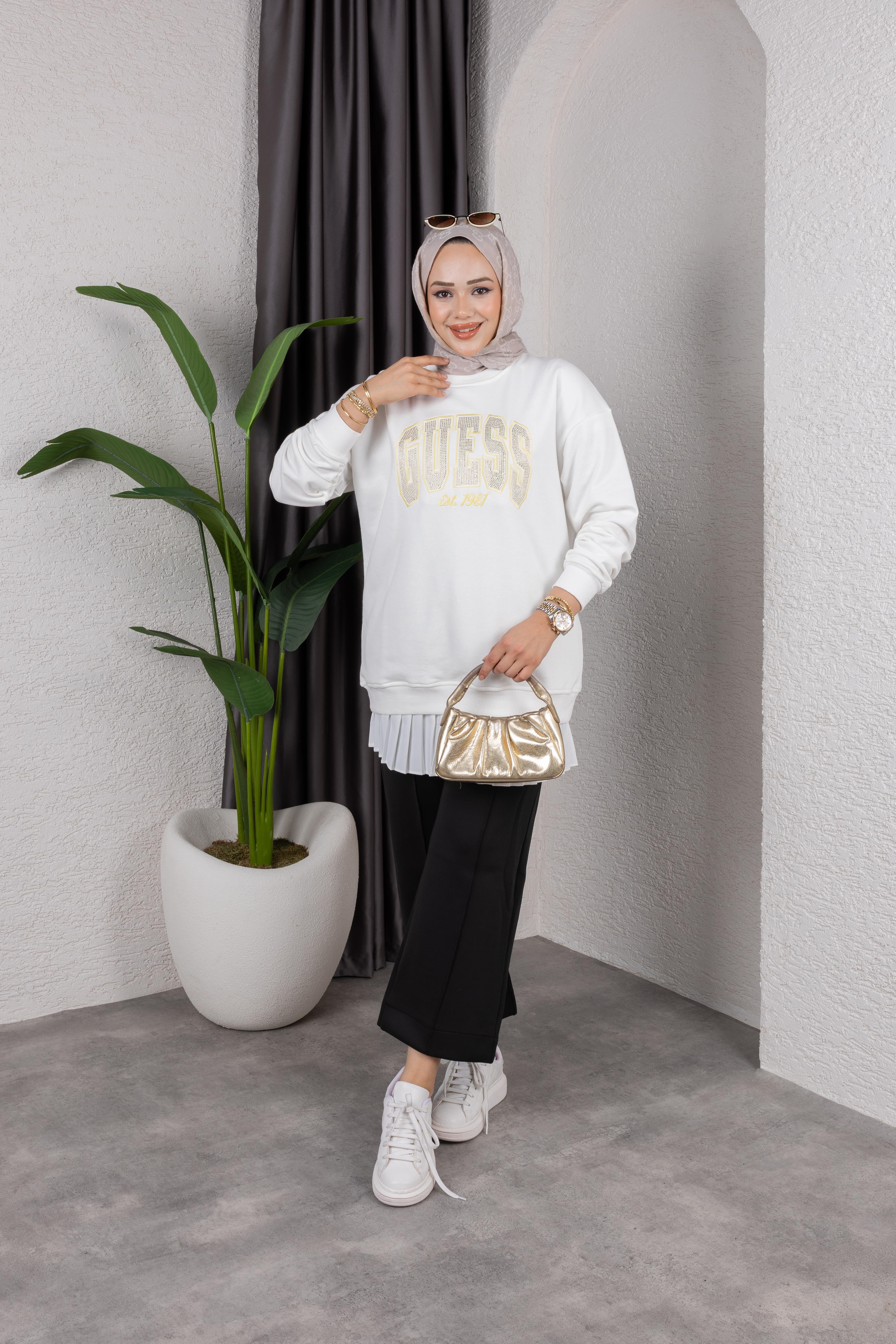 G*ess Sweat Sarı Taşlı