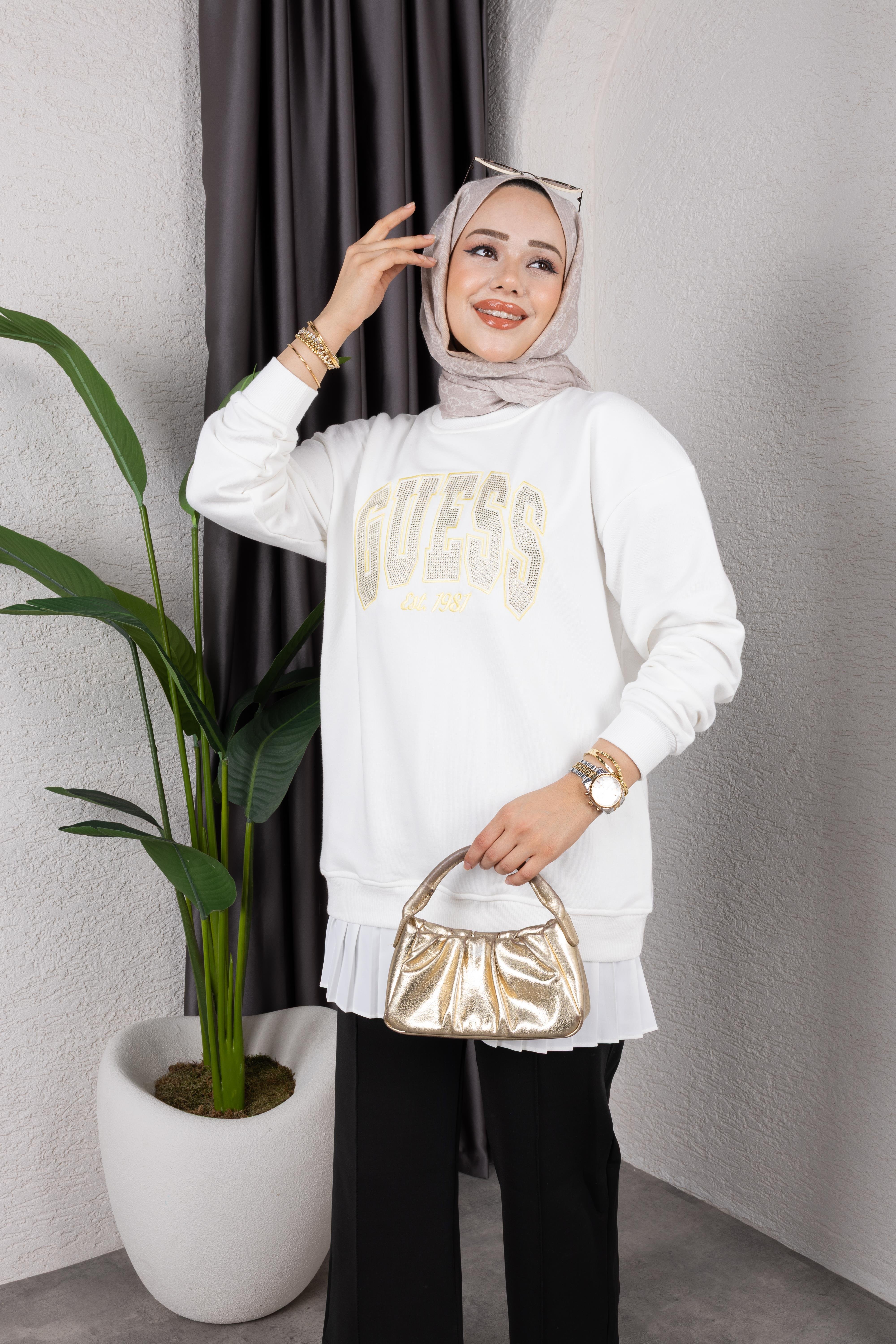 G*ess Sweat Sarı Taşlı