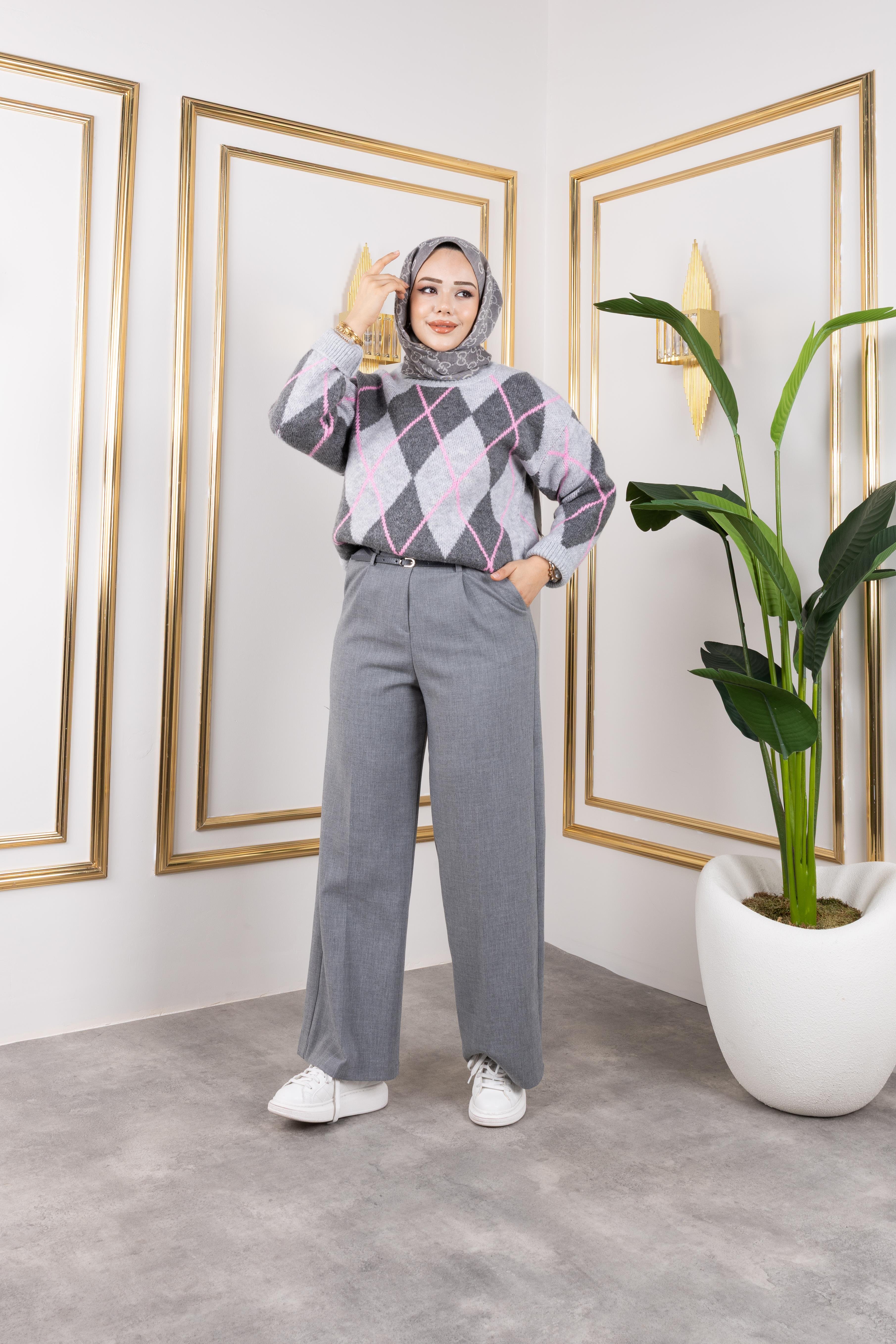 Kemerli Pantolon | Gri