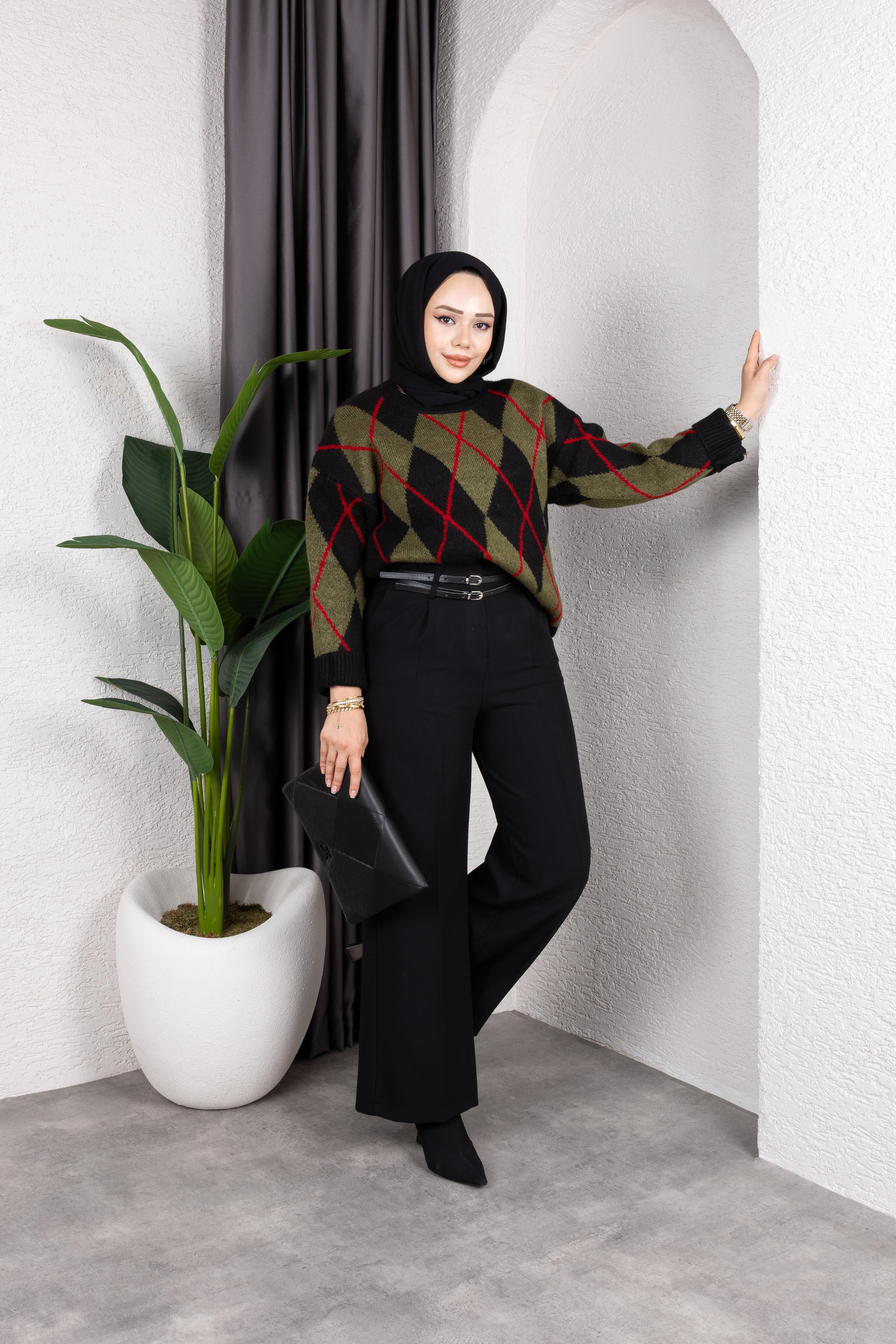 Kemerli Pantolon | Siyah