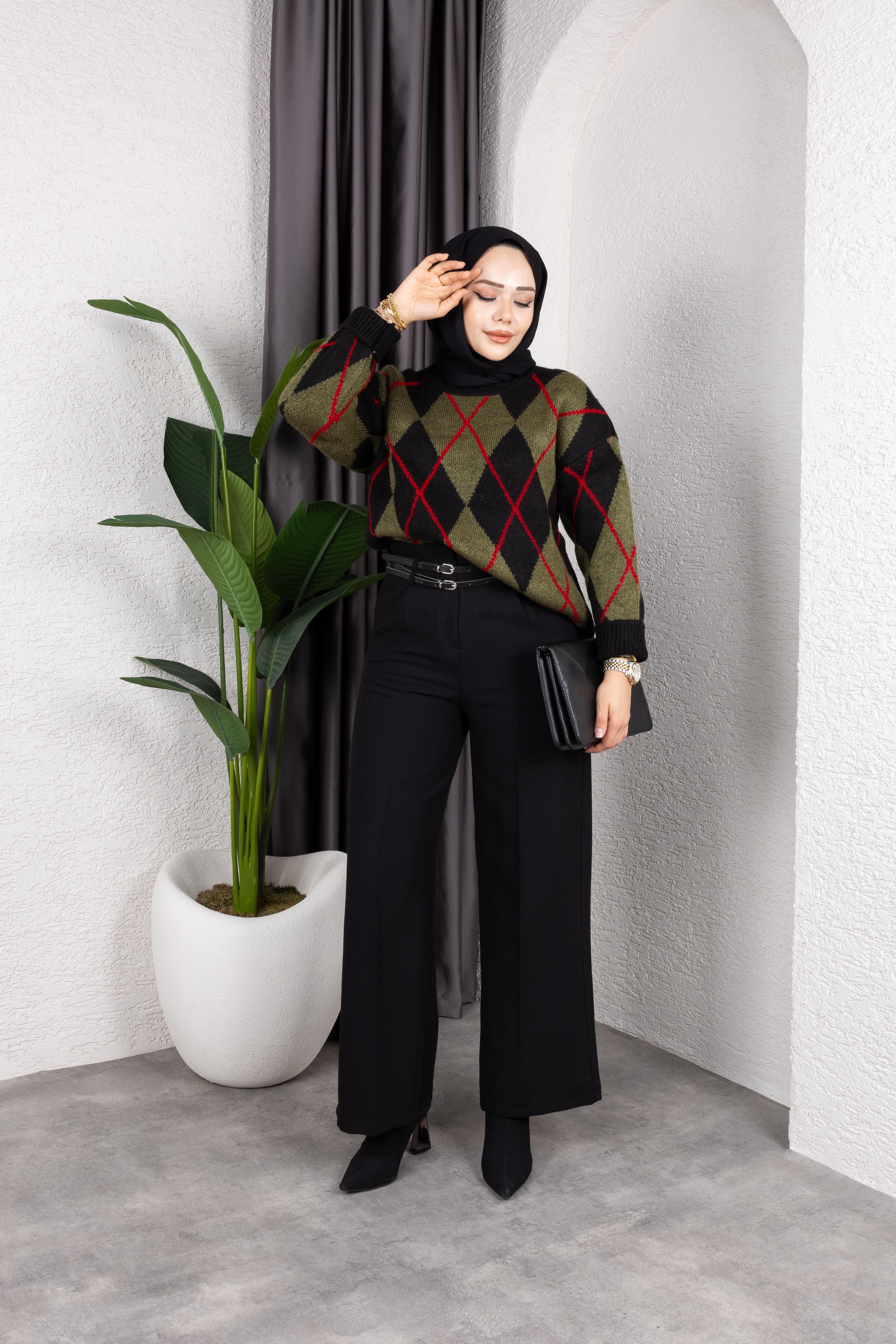 Kemerli Pantolon | Siyah