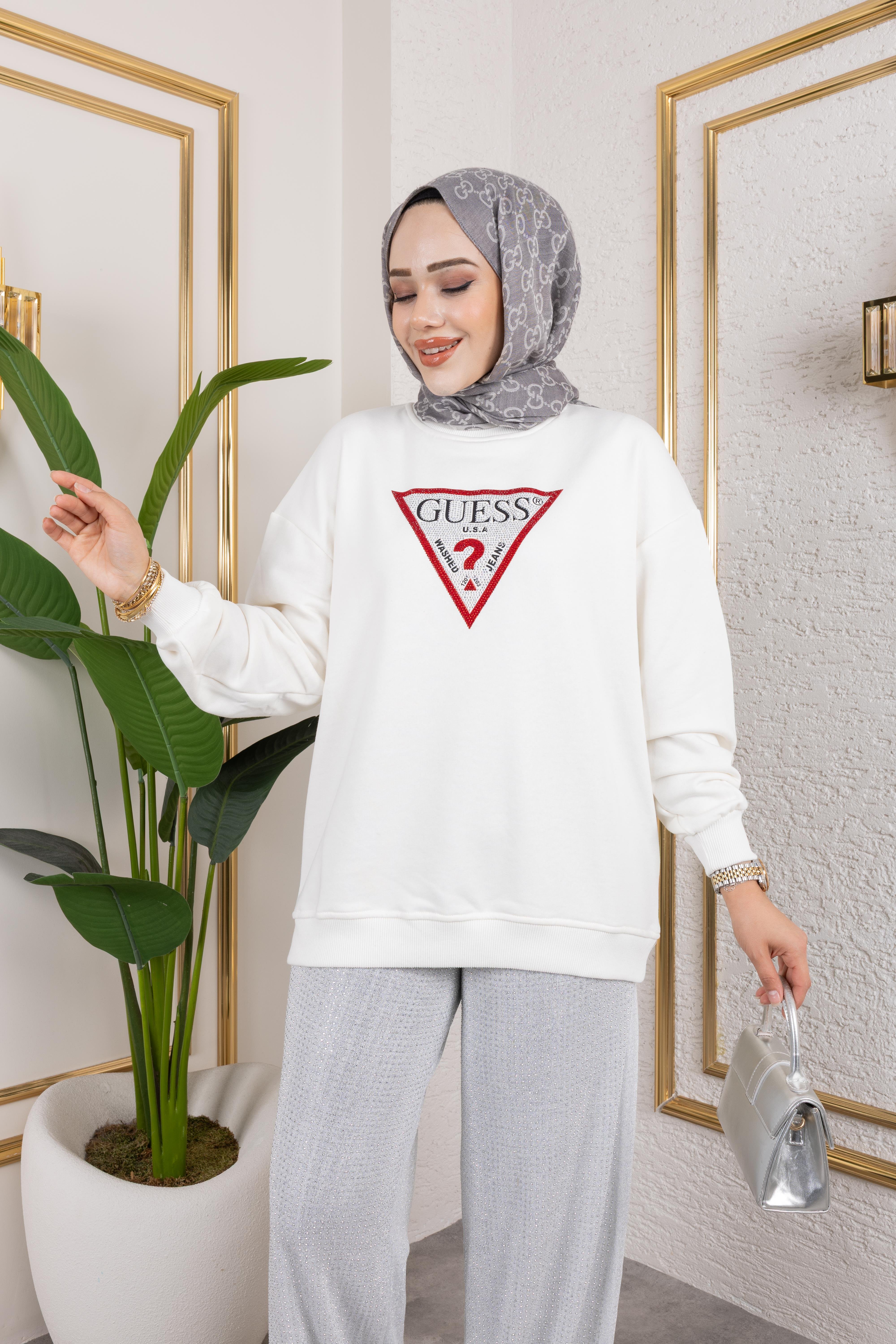 Kırmızı Taşlı Sweat