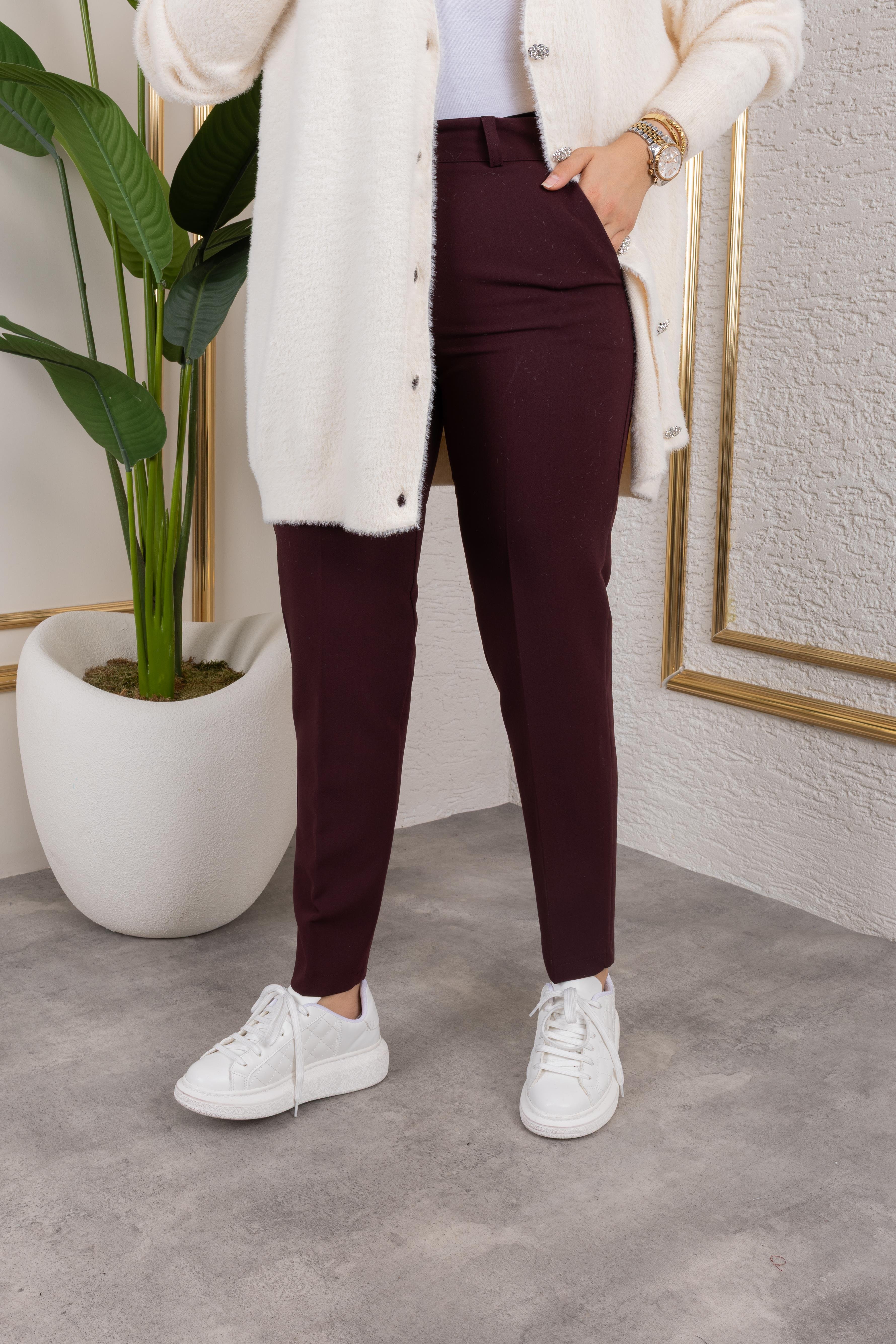 Kumaş Pantolon | Mürdüm