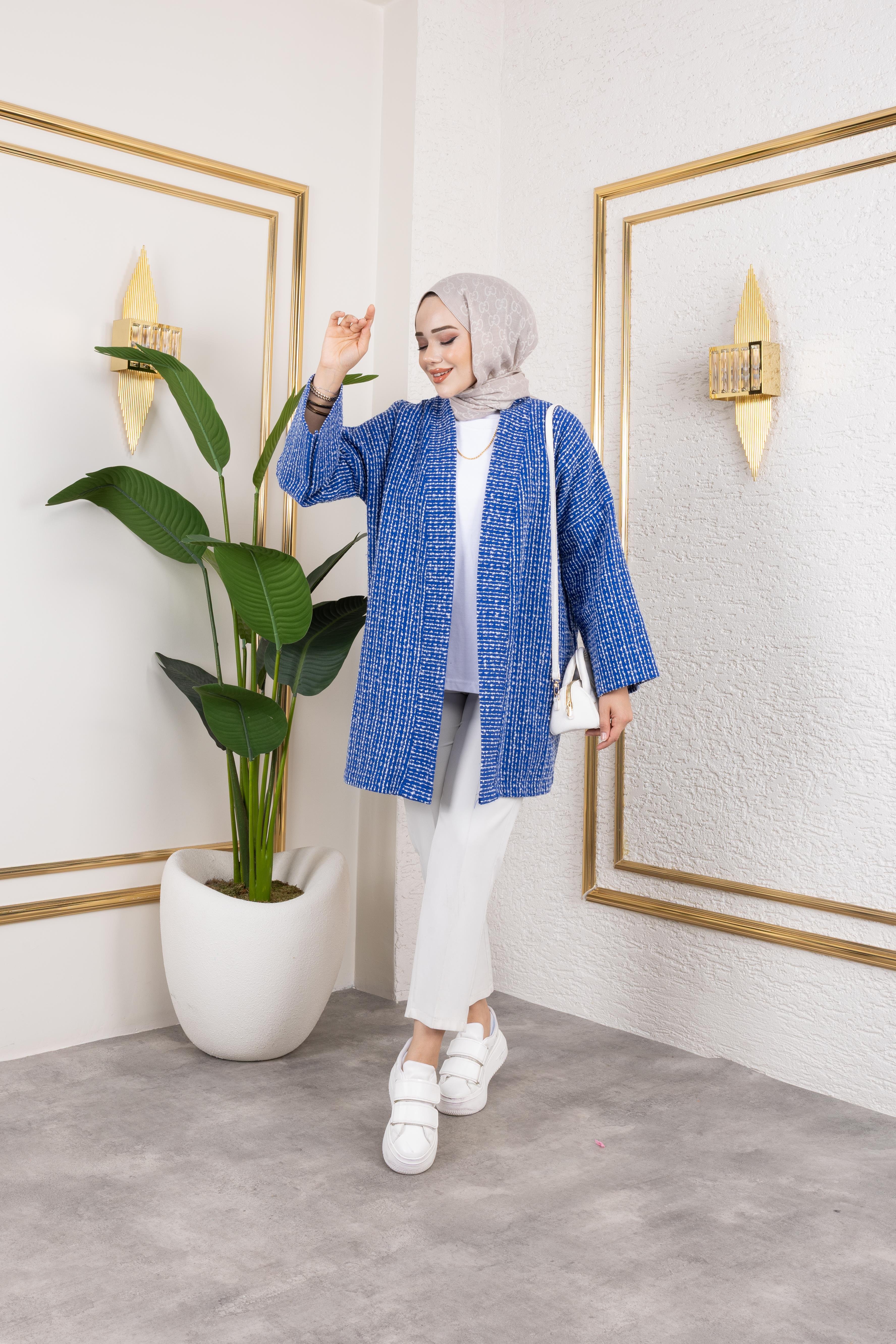 Mavi Kırçıllı Kimono