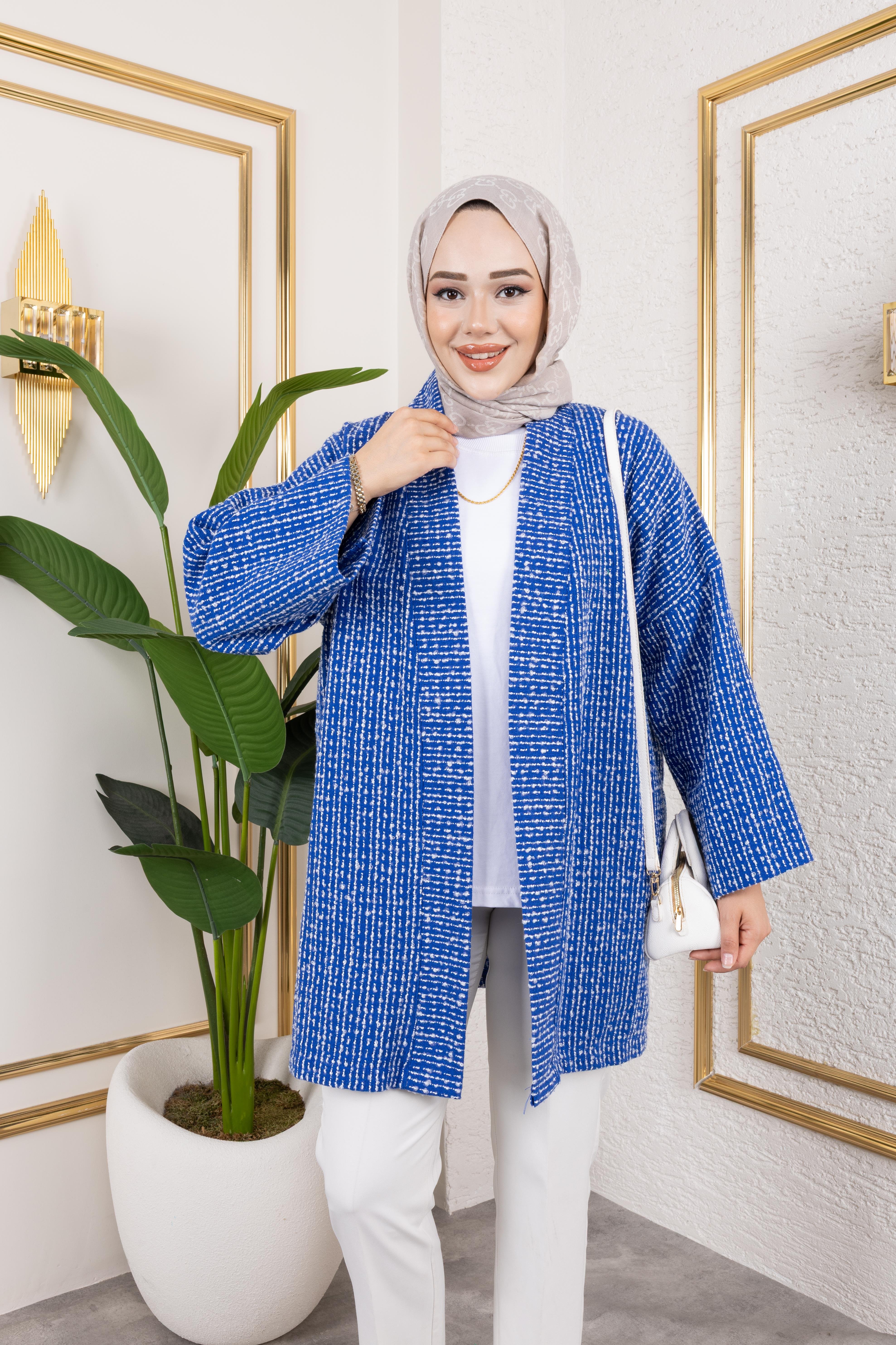 Mavi Kırçıllı Kimono