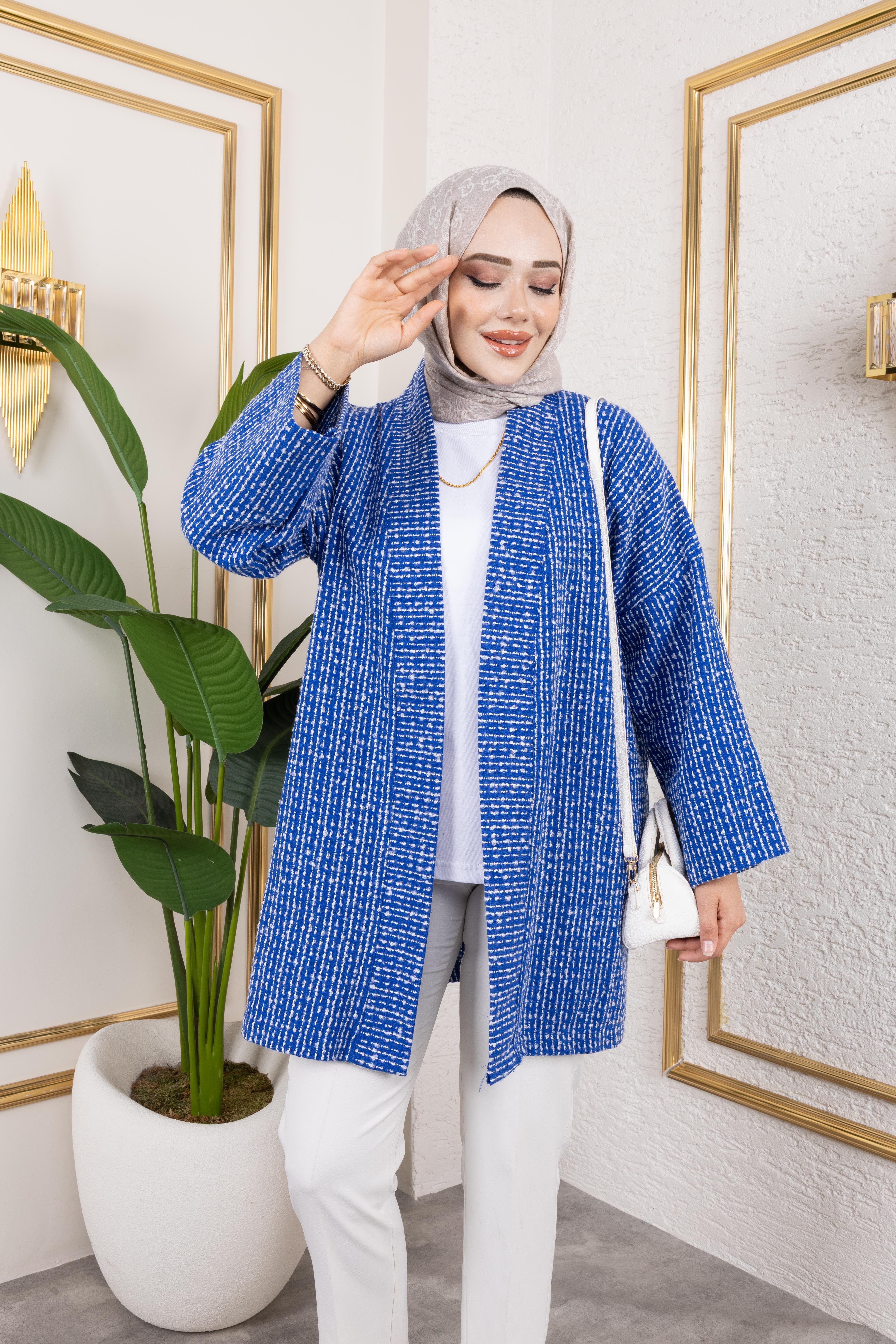 Mavi Kırçıllı Kimono
