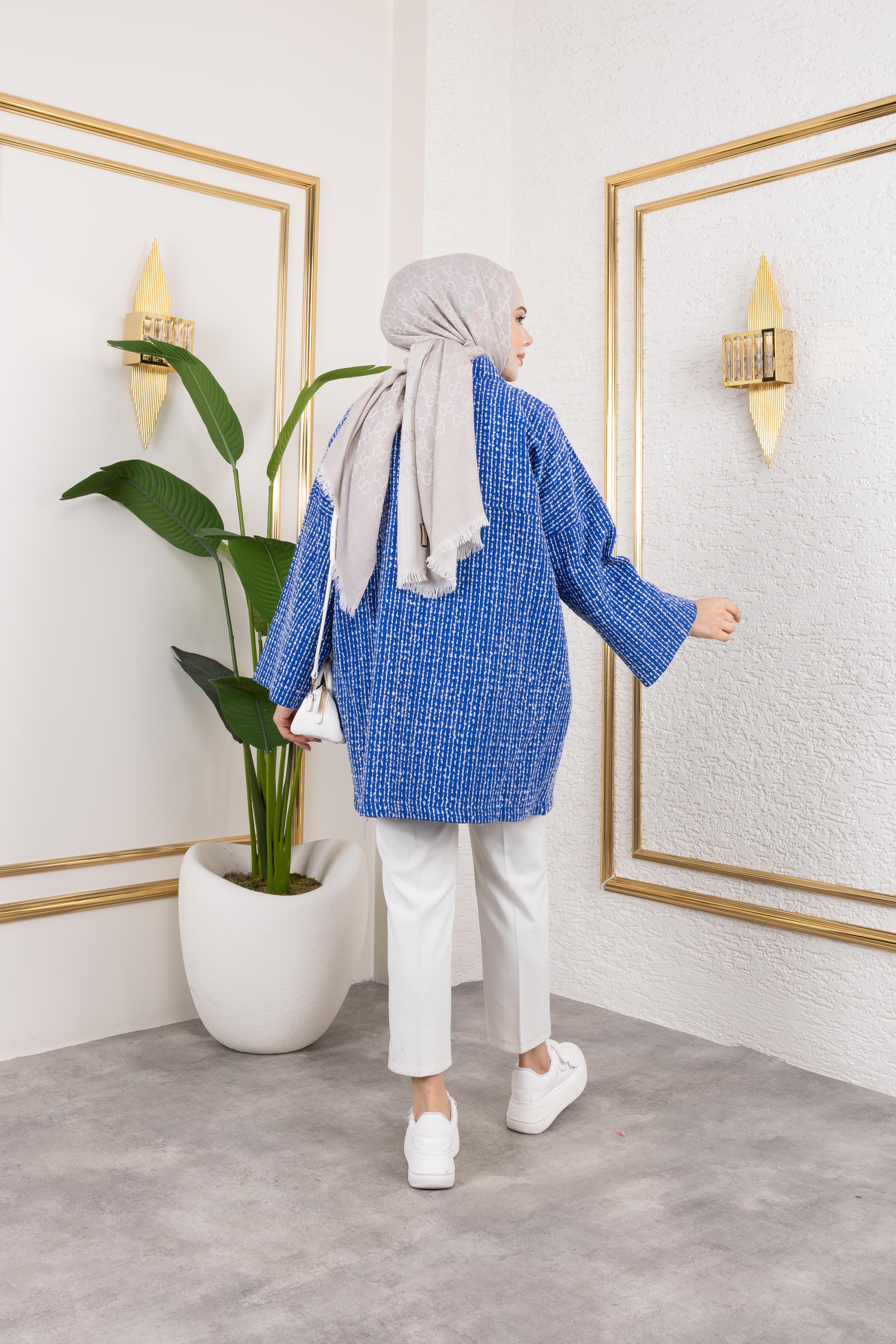 Mavi Kırçıllı Kimono
