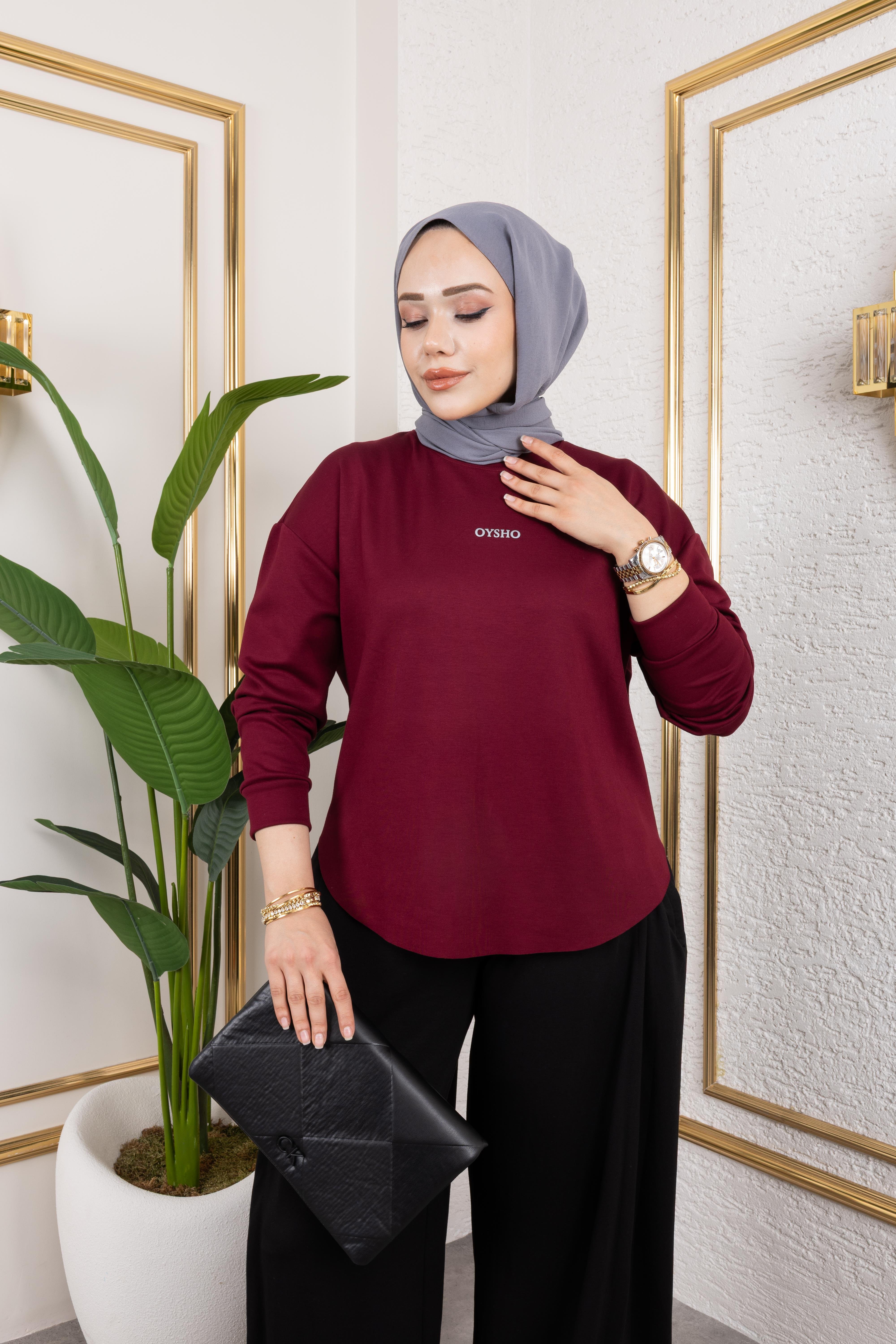 Modal Kumaş Sweat | Bordo