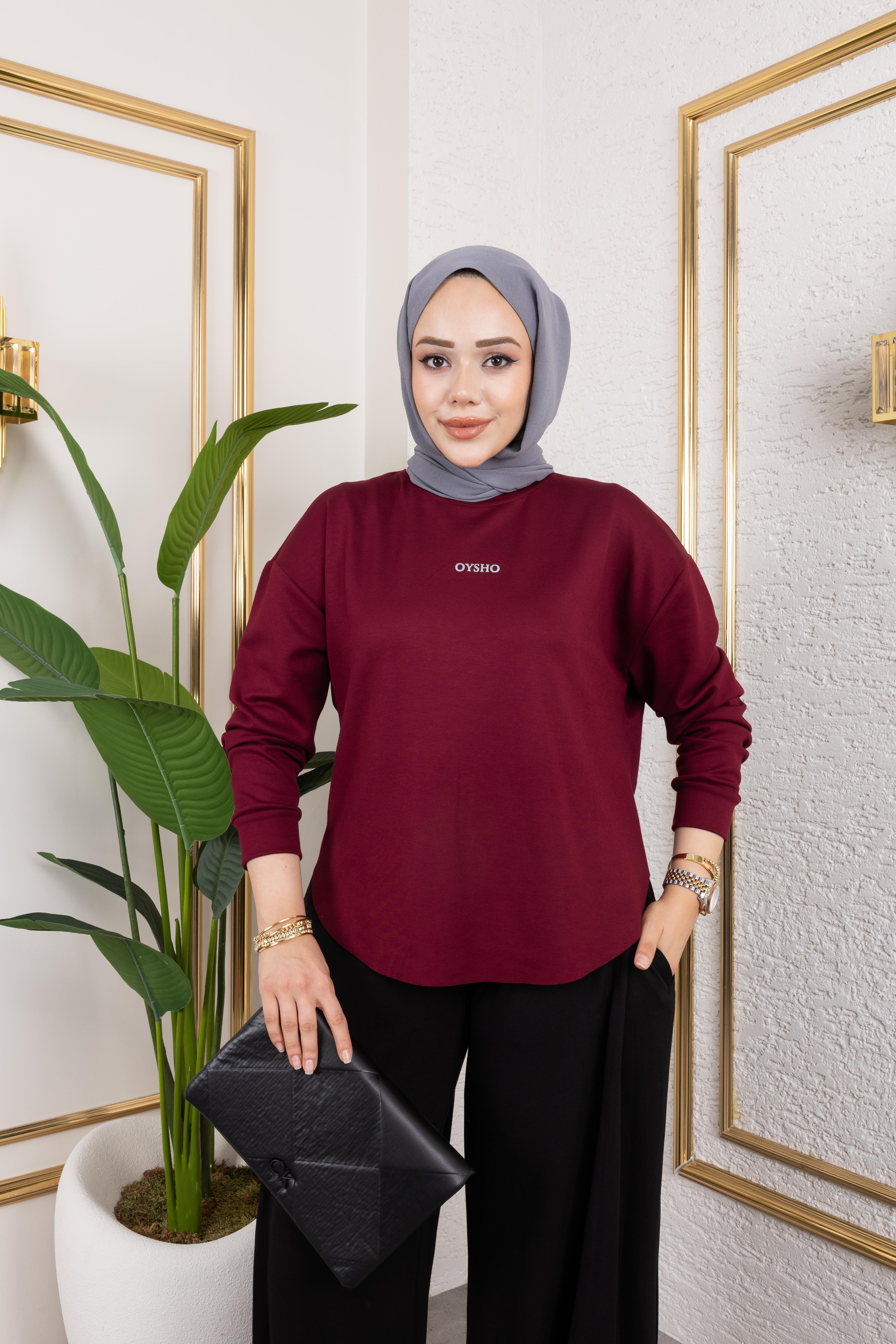 Modal Kumaş Sweat | Bordo