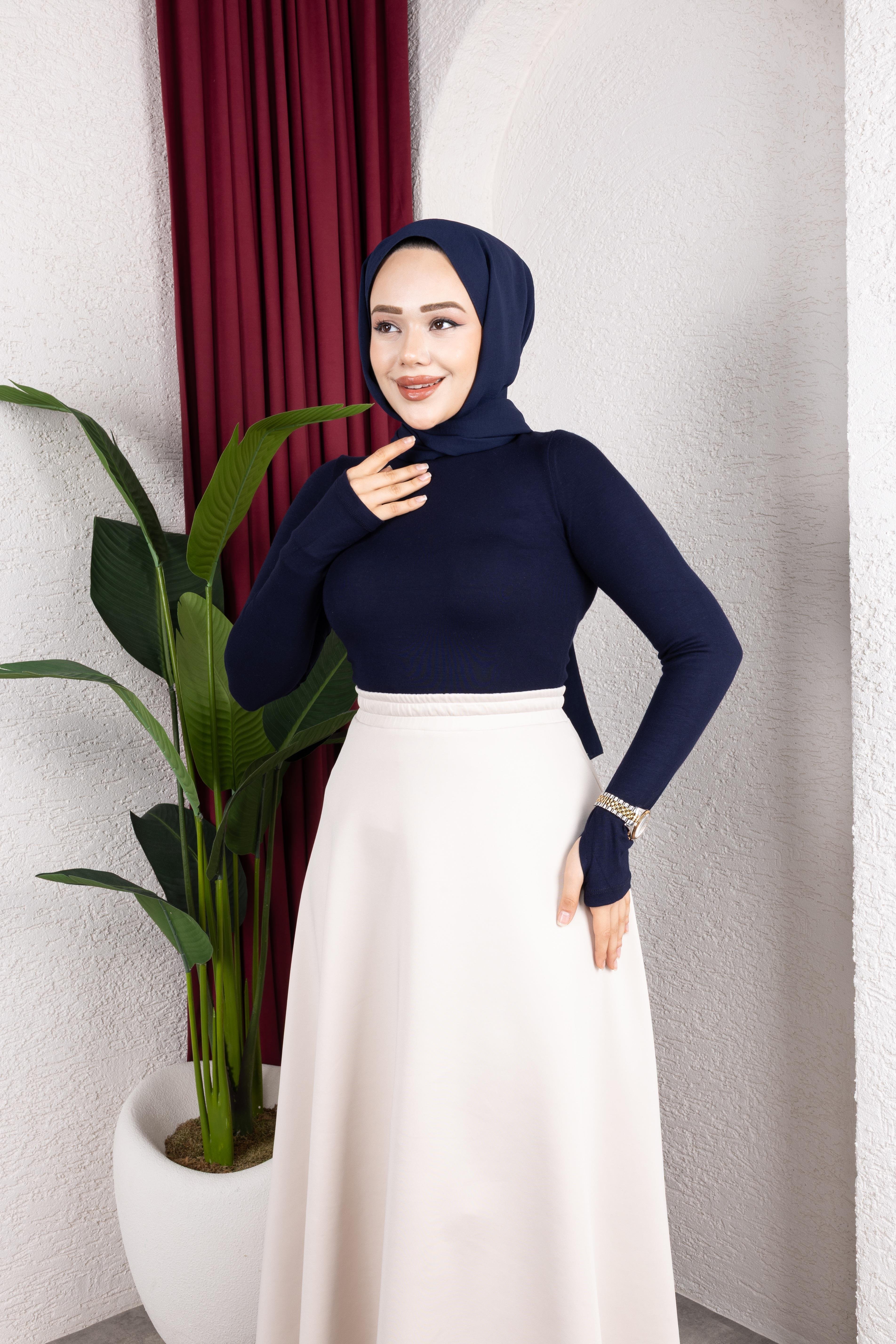 Parmak Geçmeli Body | Lacivert