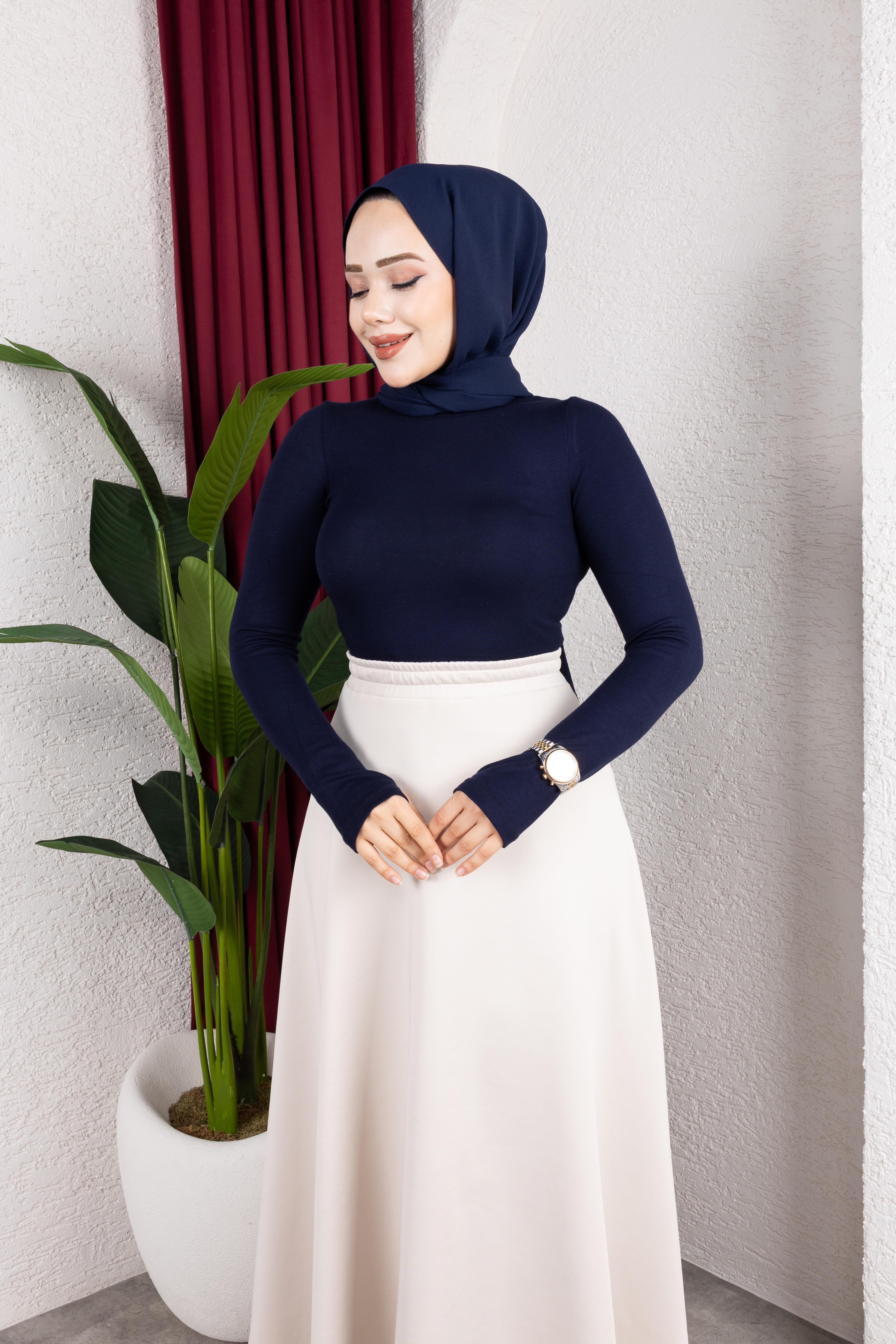 Parmak Geçmeli Body | Lacivert