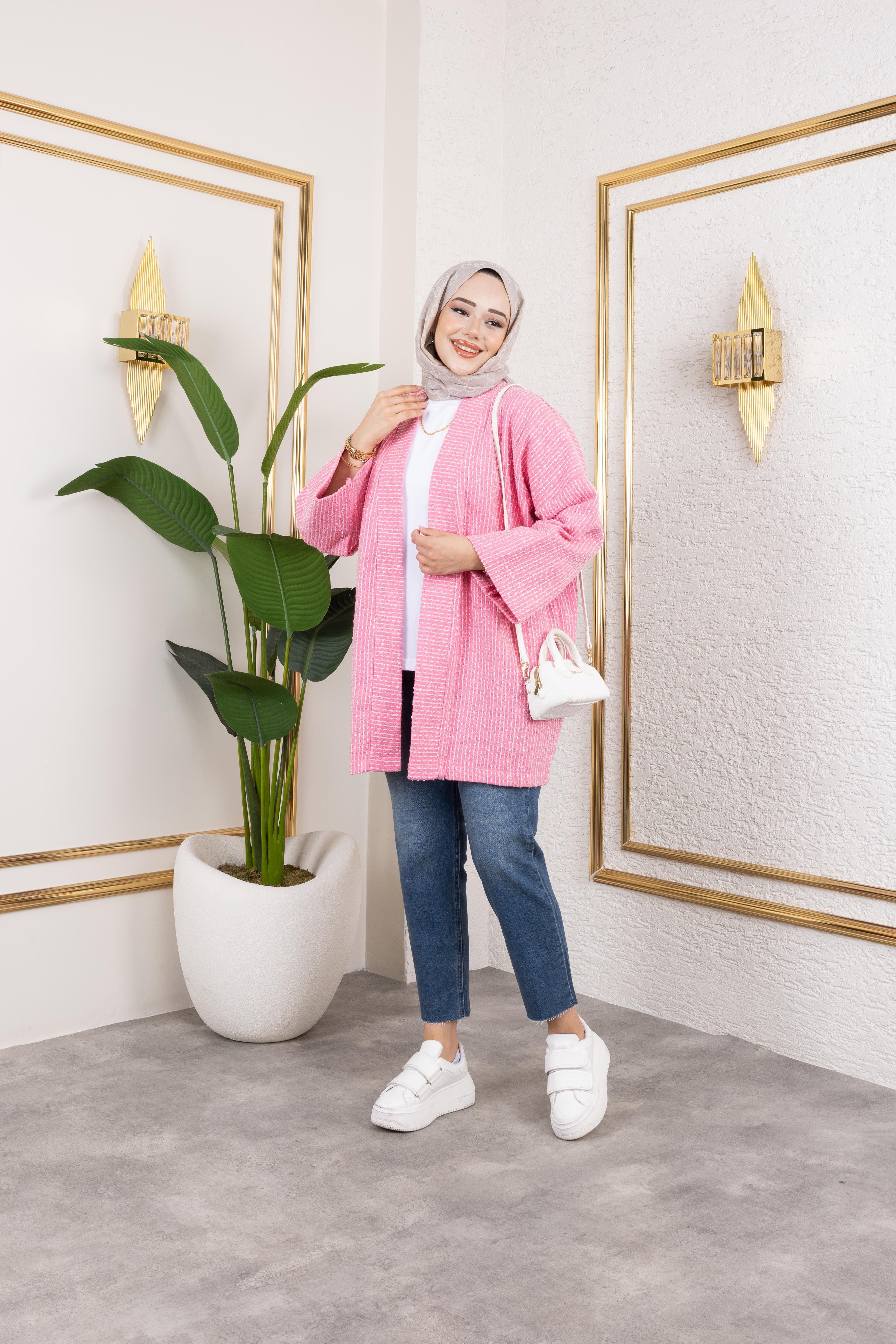Pembe Kırçıllı Kimono