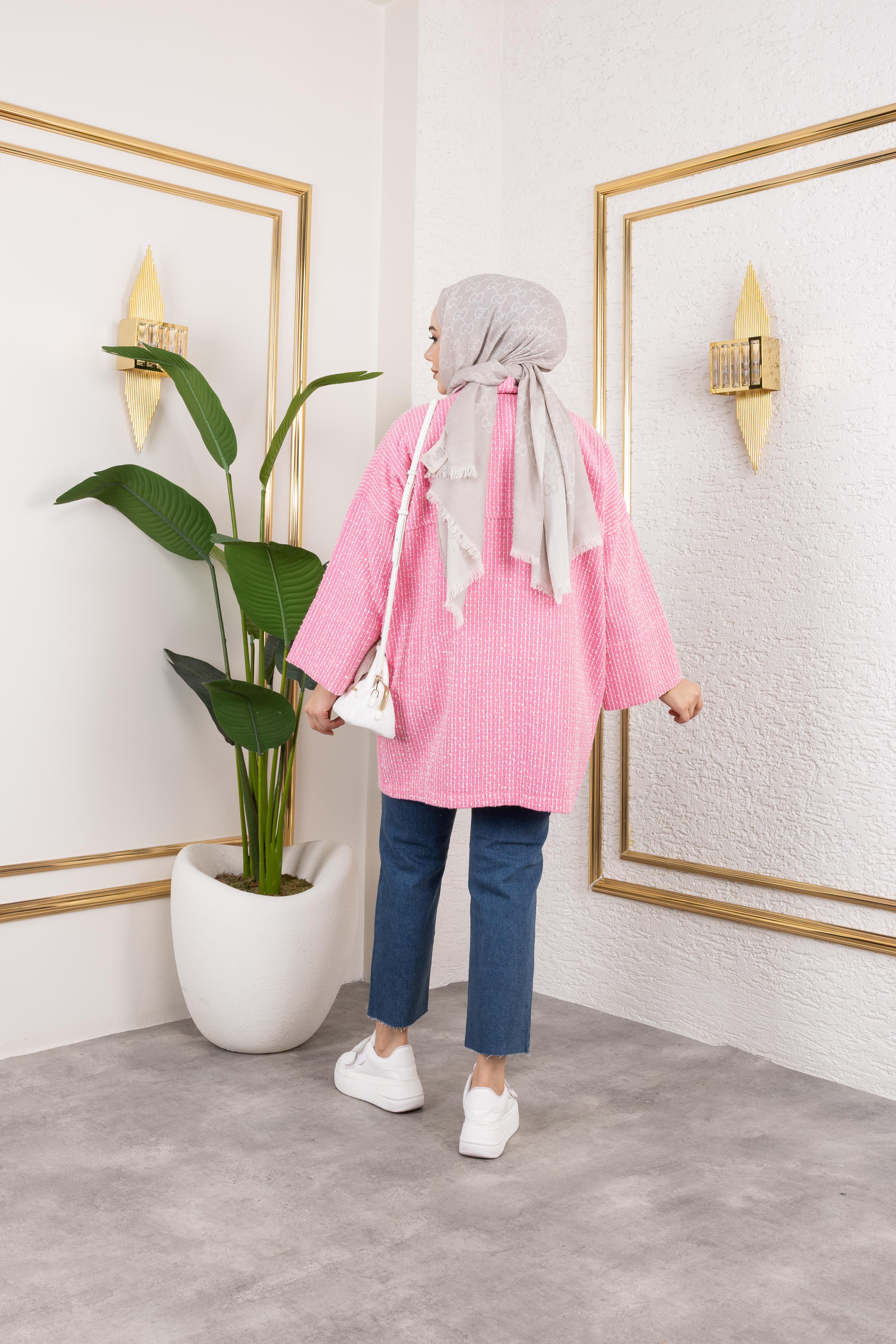 Pembe Kırçıllı Kimono