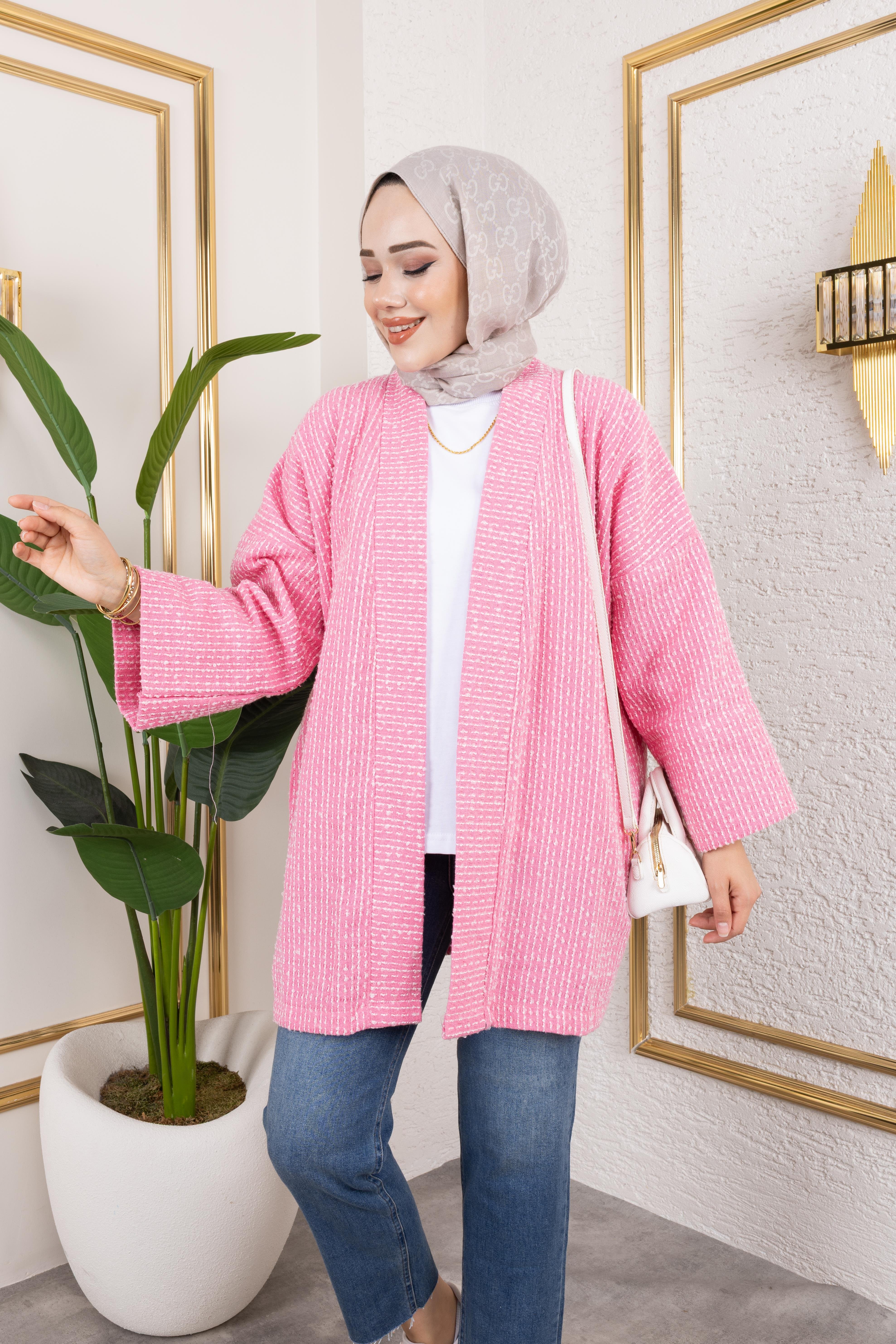 Pembe Kırçıllı Kimono