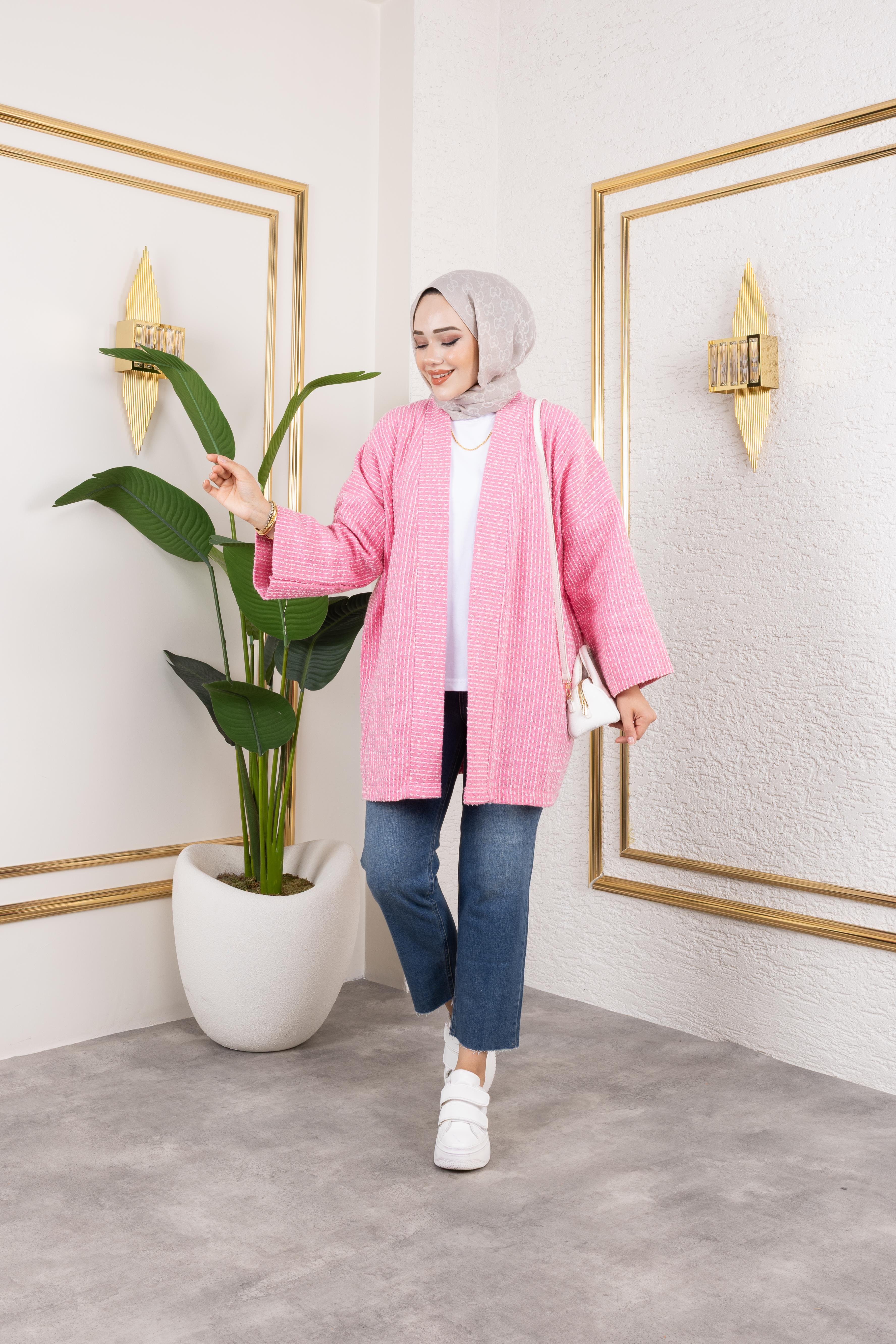 Pembe Kırçıllı Kimono