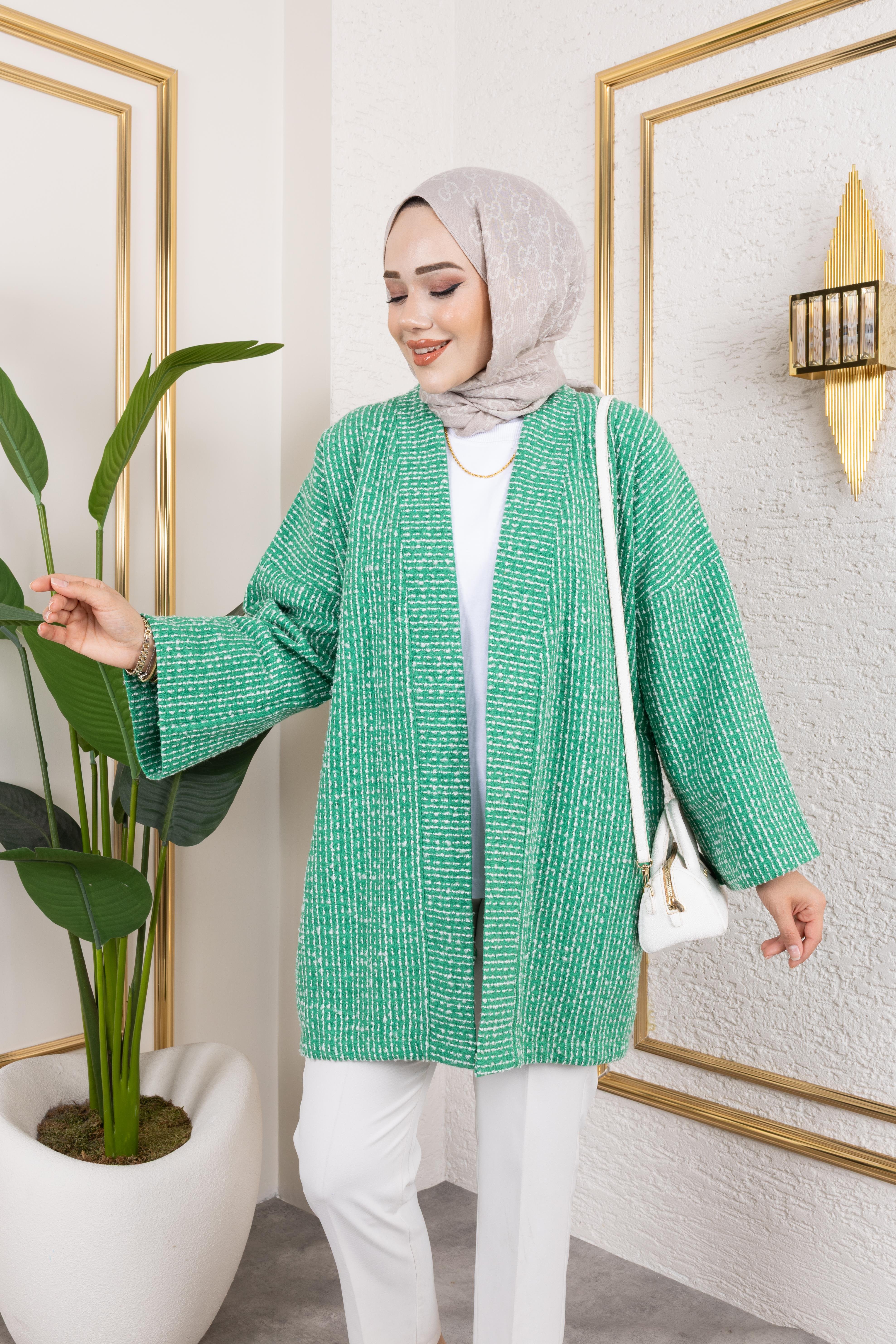 Yeşil Kırçıllı Kimono