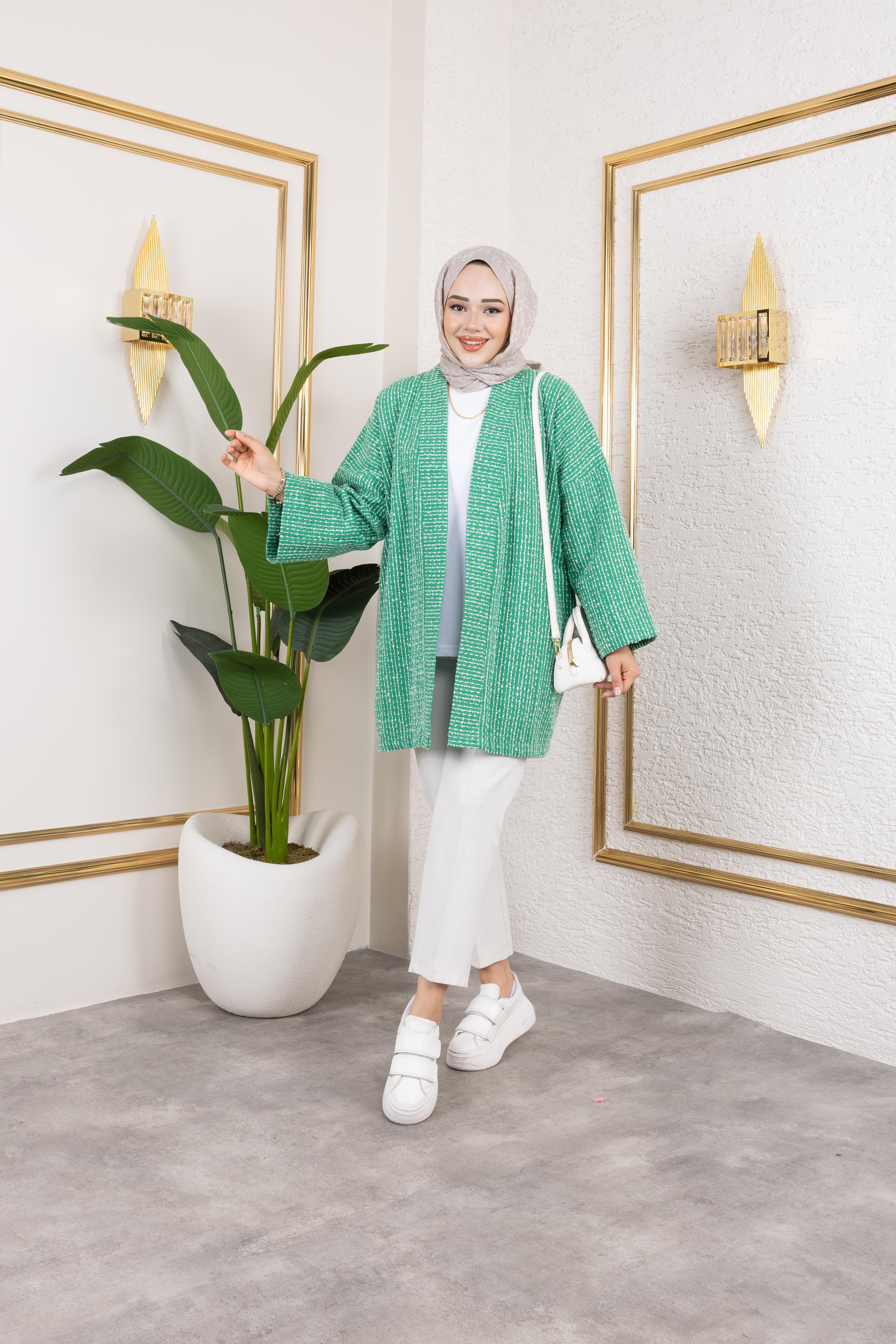 Yeşil Kırçıllı Kimono