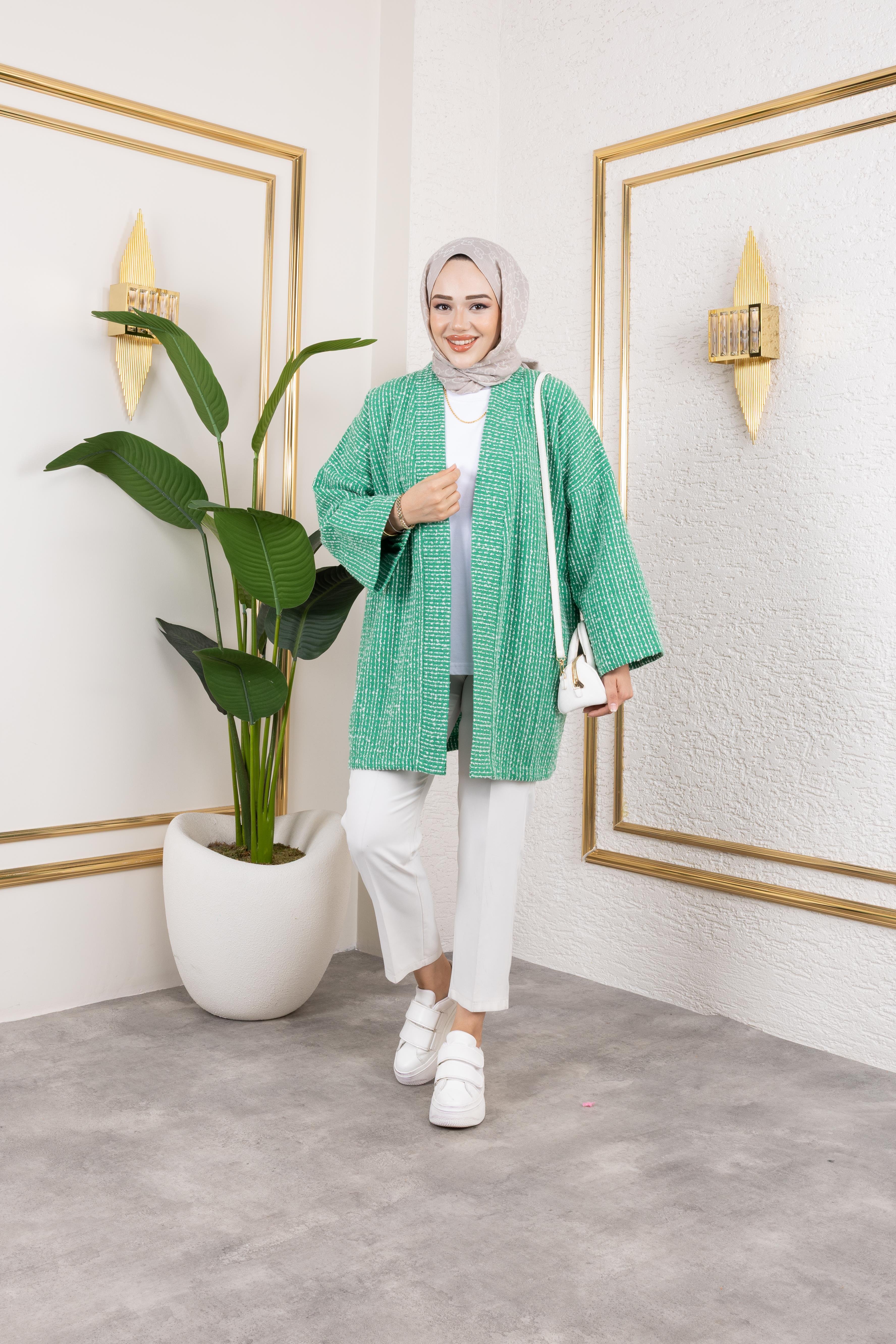 Yeşil Kırçıllı Kimono