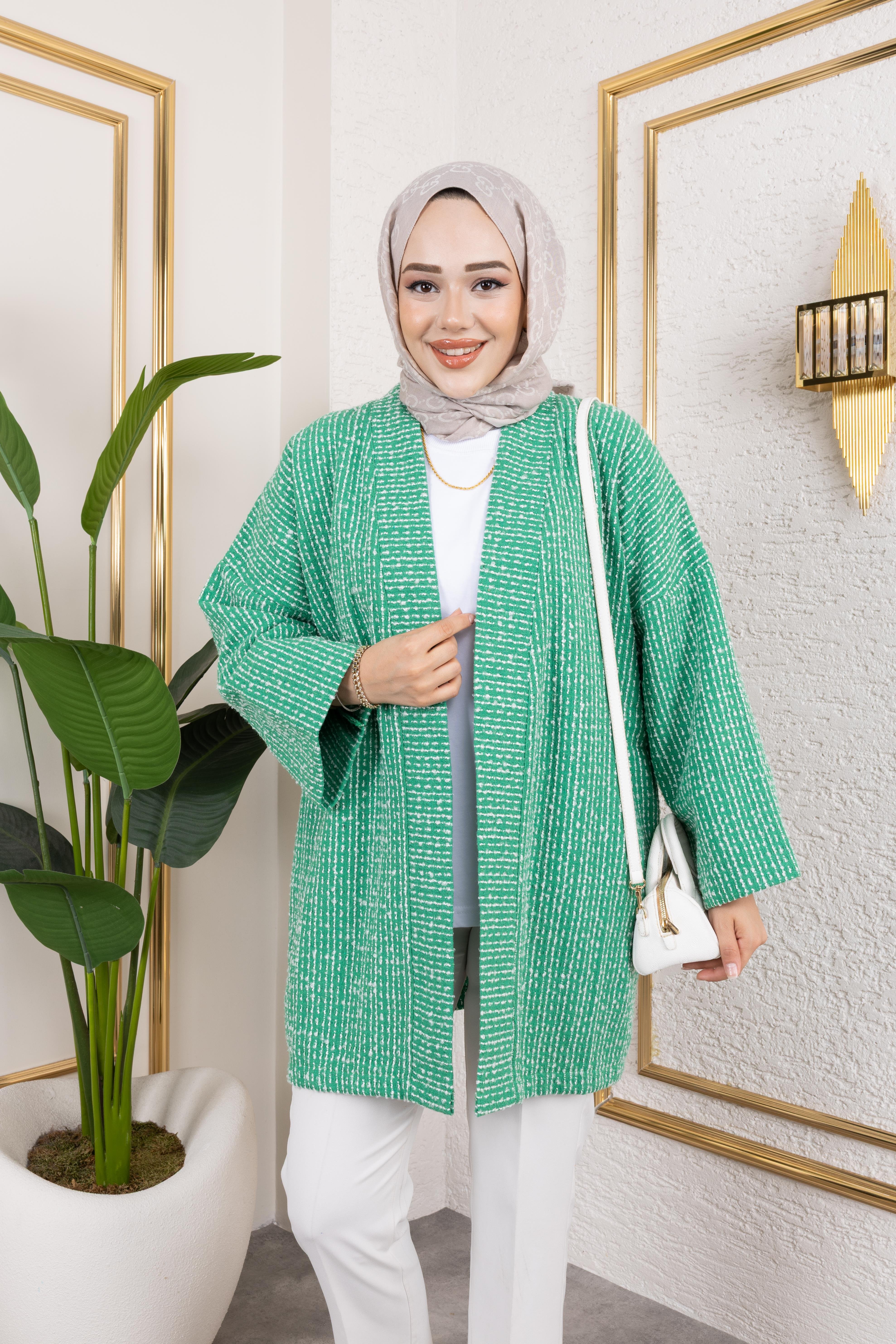 Yeşil Kırçıllı Kimono
