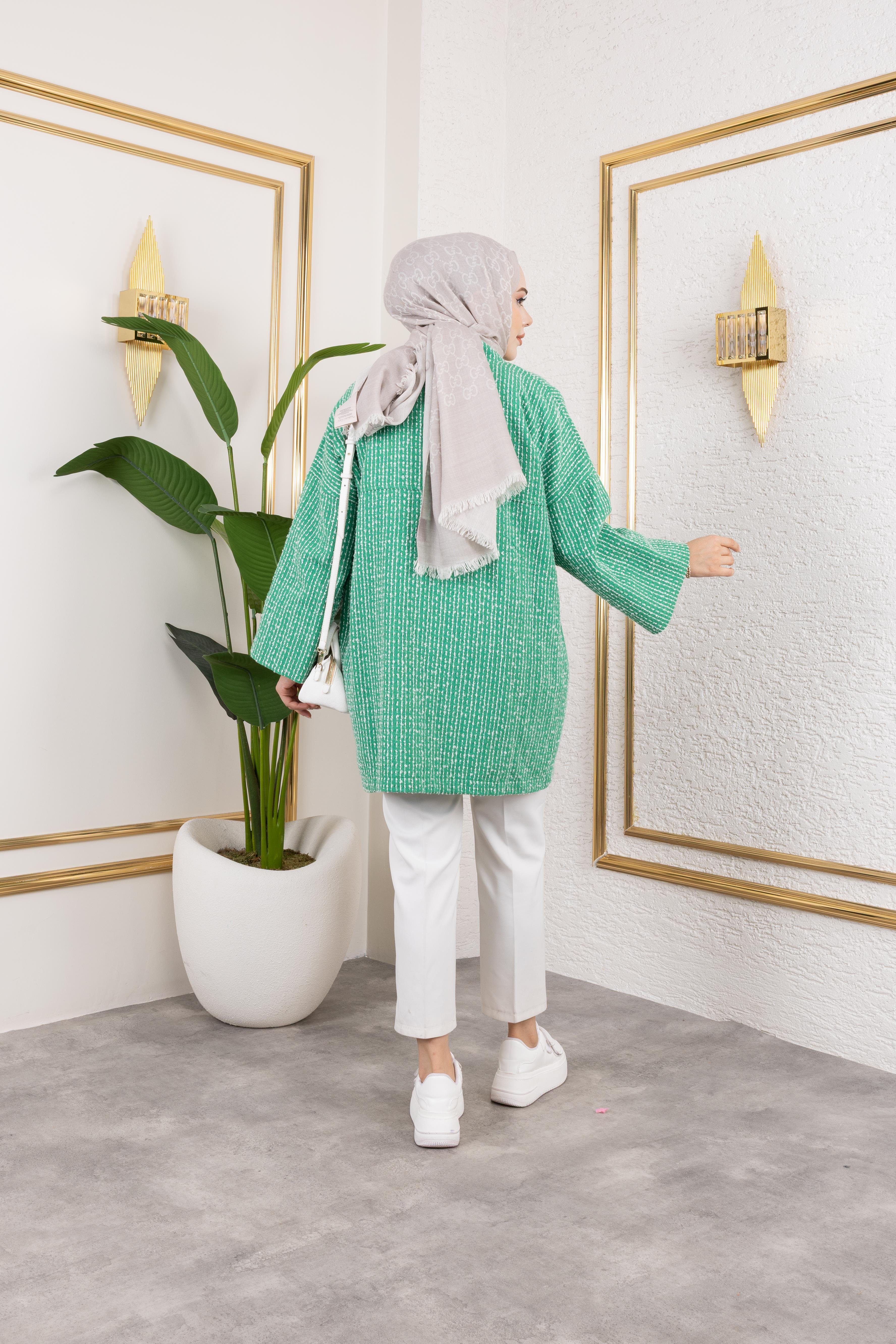 Yeşil Kırçıllı Kimono