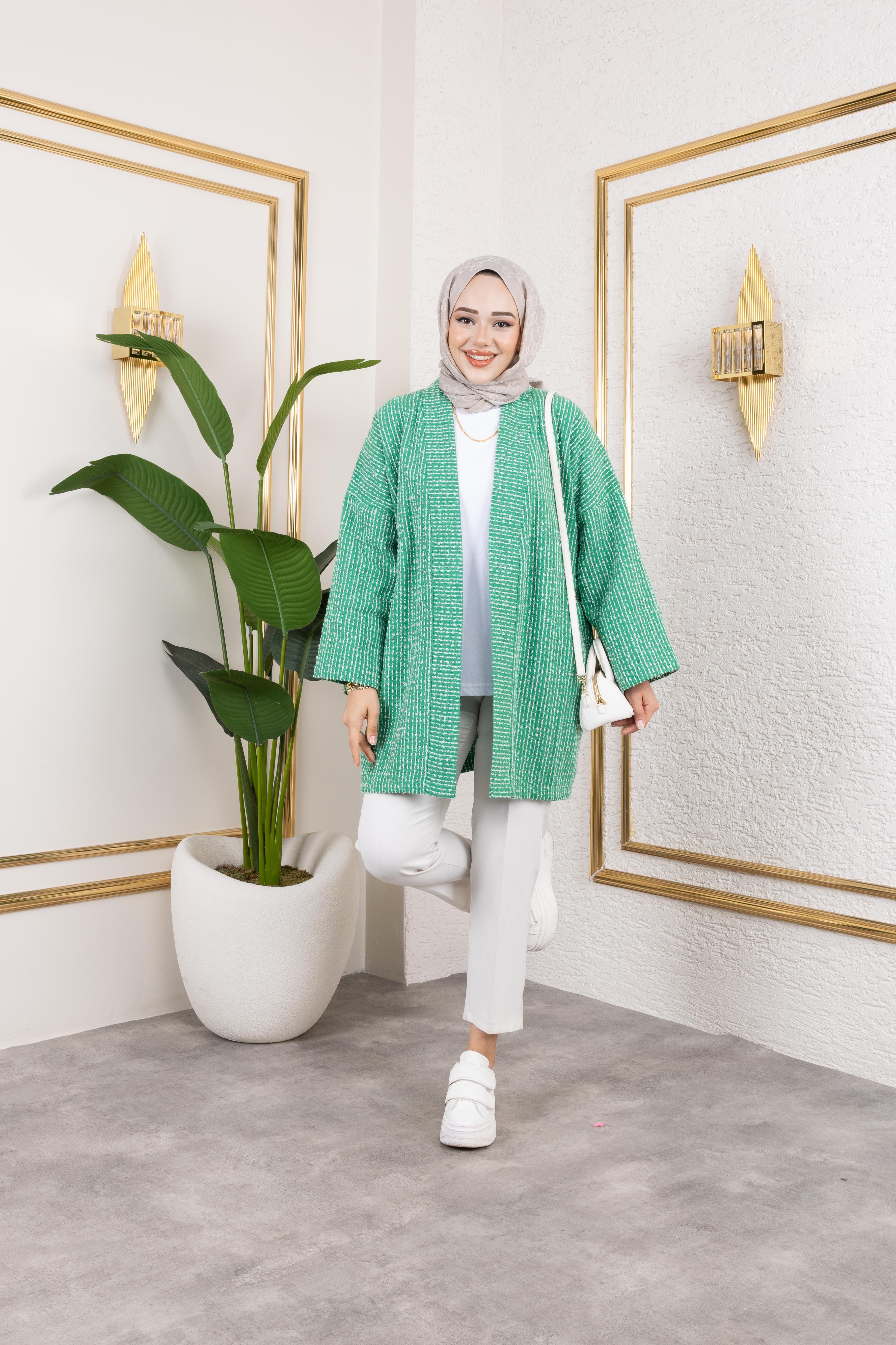 Yeşil Kırçıllı Kimono