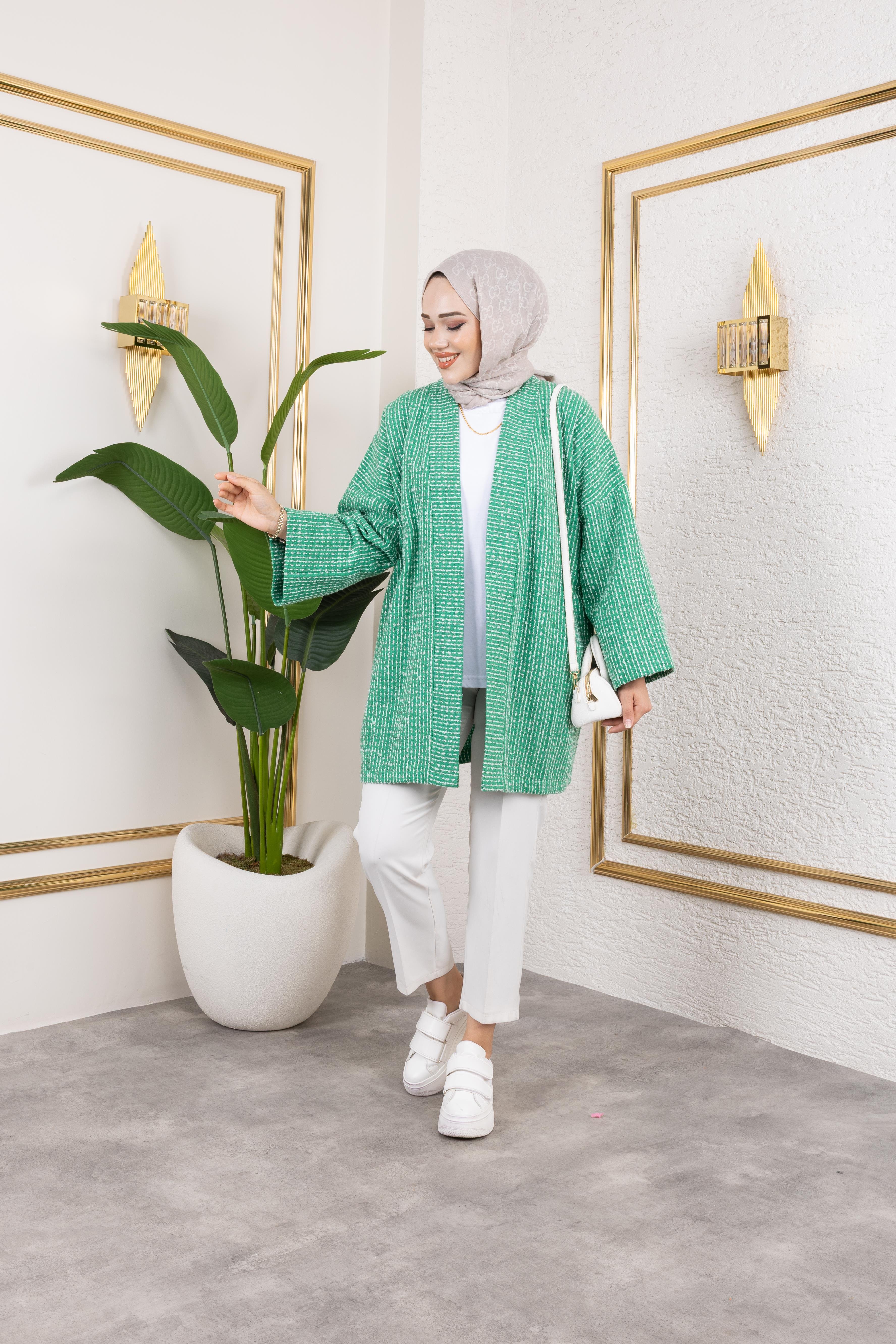 Yeşil Kırçıllı Kimono