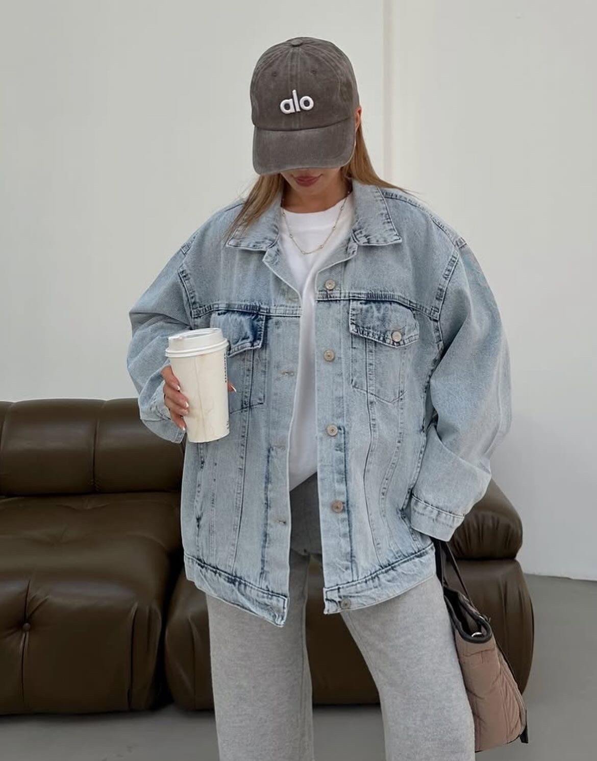 Açık Karyıkama Boyfriend Jean Ceket