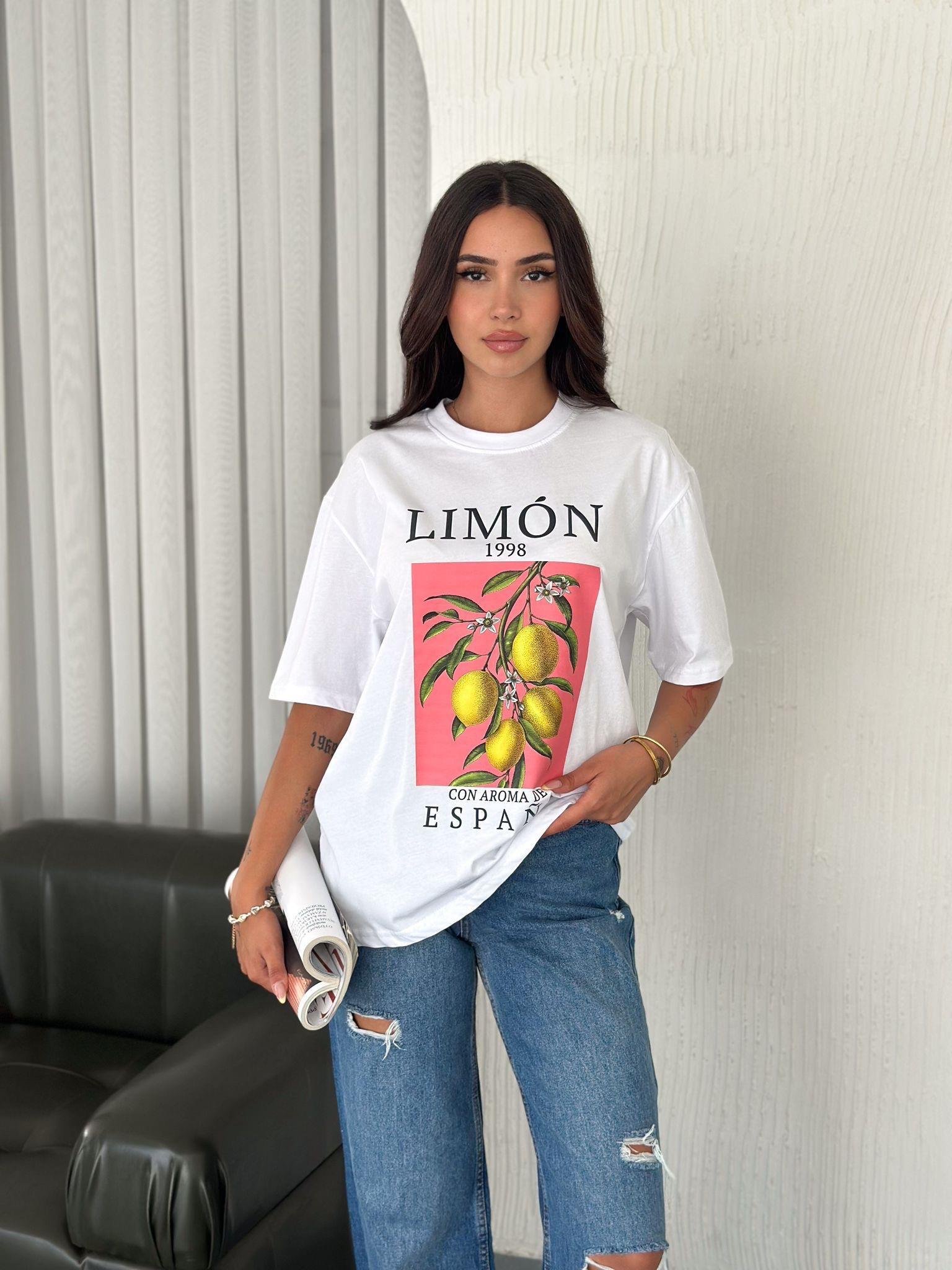Limon Desenli Oversize T-Shirt