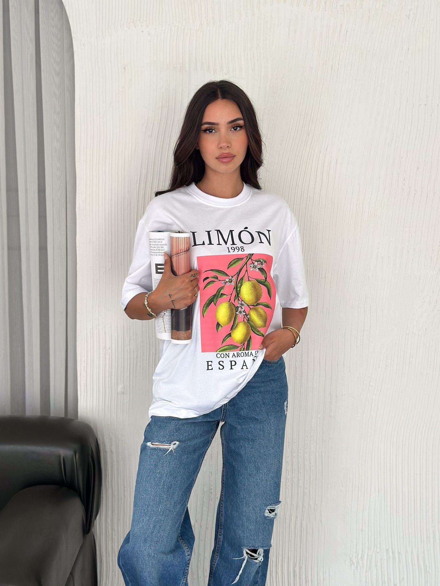 Limon Desenli Oversize T-Shirt