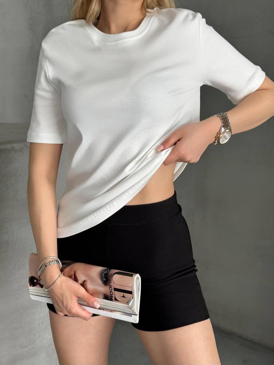 Marka Muadili Bisiklet Yaka Basic Beyaz T-Shirt
