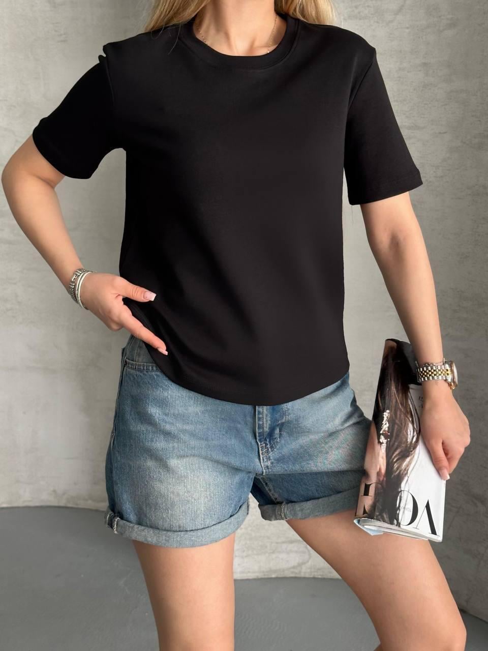 Marka Muadili Bisiklet Yaka Basic Siyah T-Shirt