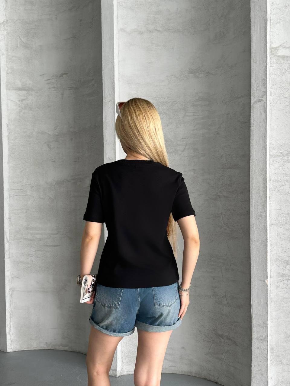 Marka Muadili Bisiklet Yaka Basic Siyah T-Shirt