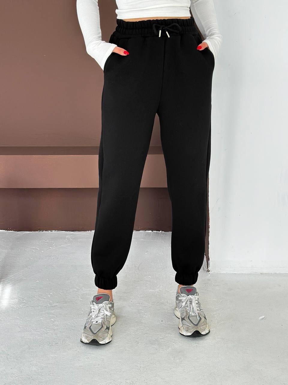 Siyah Şardonlu Jogger Eşofman Altı