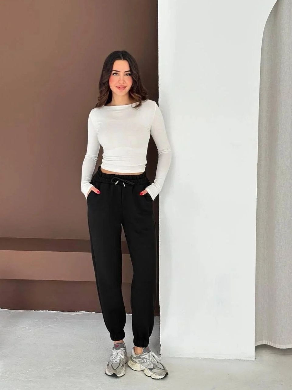 Siyah Şardonlu Jogger Eşofman Altı