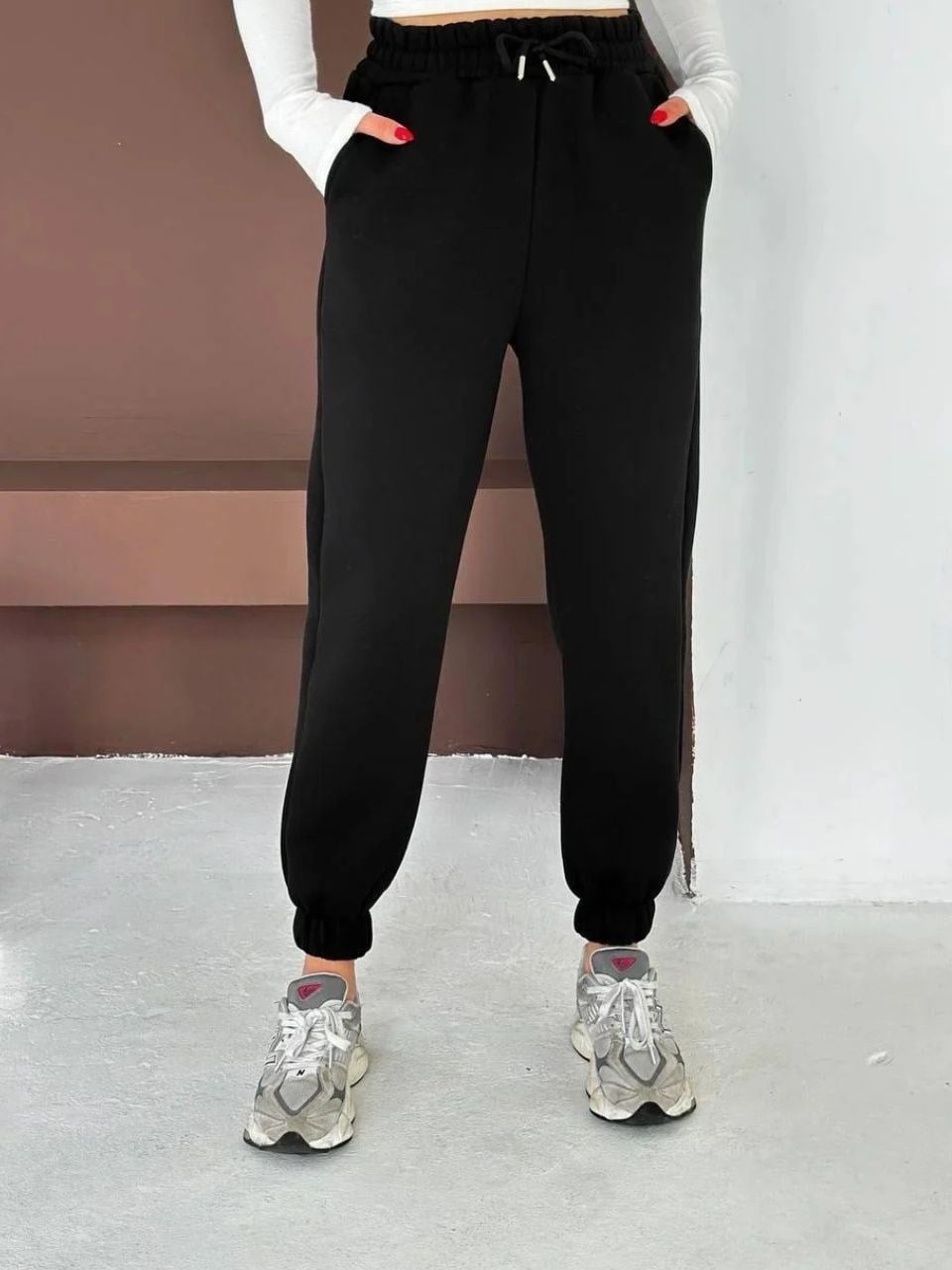Siyah Şardonlu Jogger Eşofman Altı