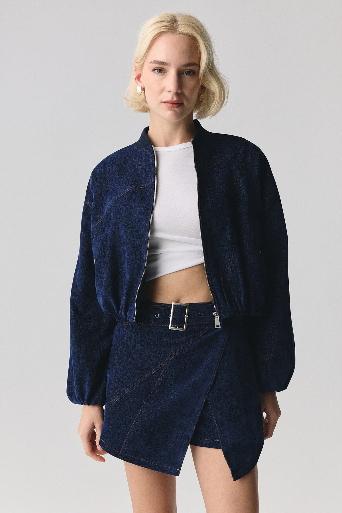 Denim Görünümlü Etek