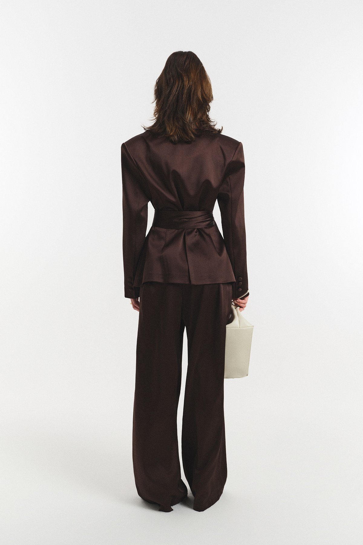 Saten Blazer ve Pantolon Takımı